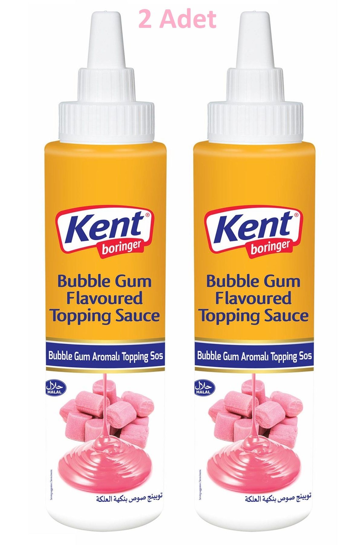 Kent Boringer Bubble Gum Topping Sos (Silindir Ambalaj) 300 Gr x 2 Adet