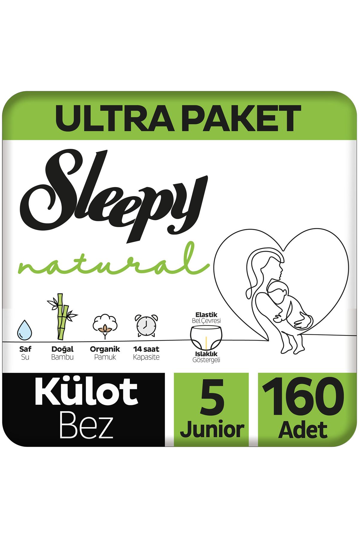 Sleepy Natural Ultra Paket Külot Bez 5 Numara Junior 160 Adet