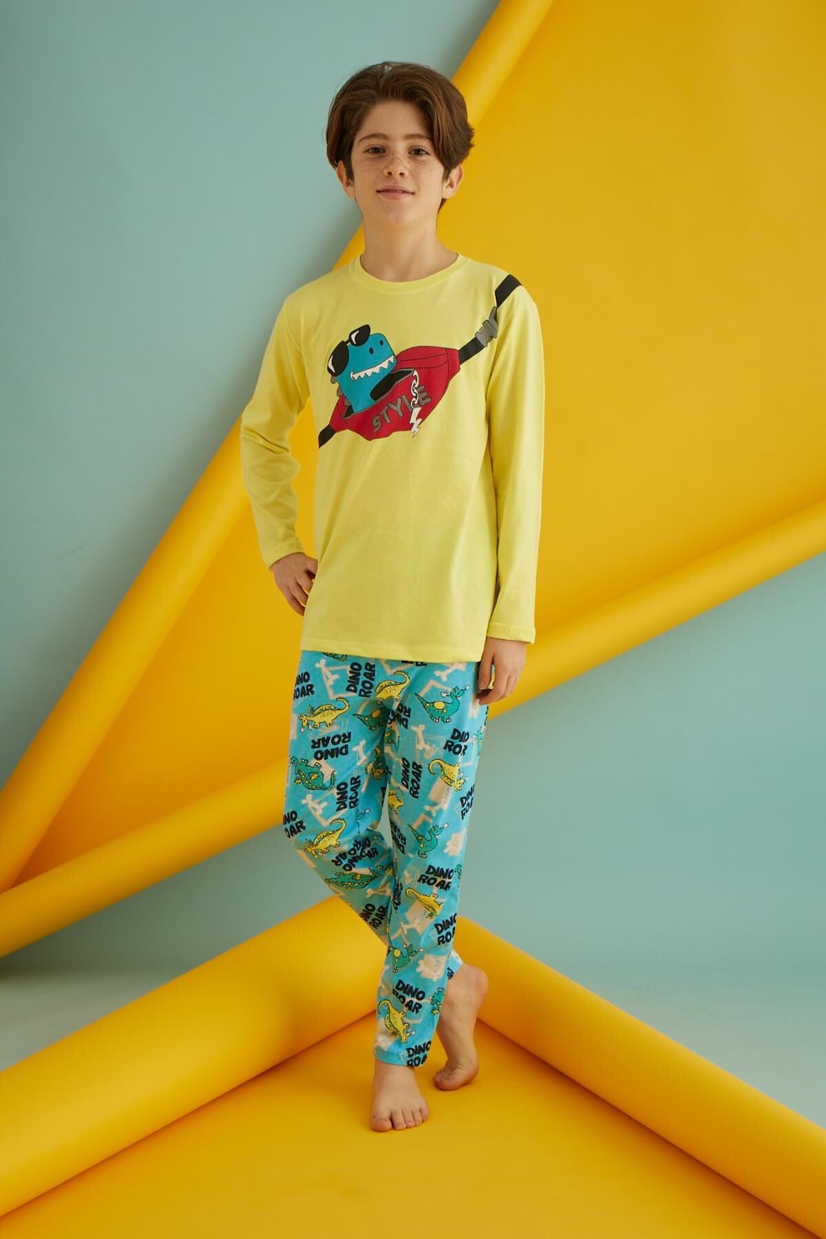 Ayans Pijama Penye Mevsimlik Uzun Kollu Çocuk Pijama Takımı