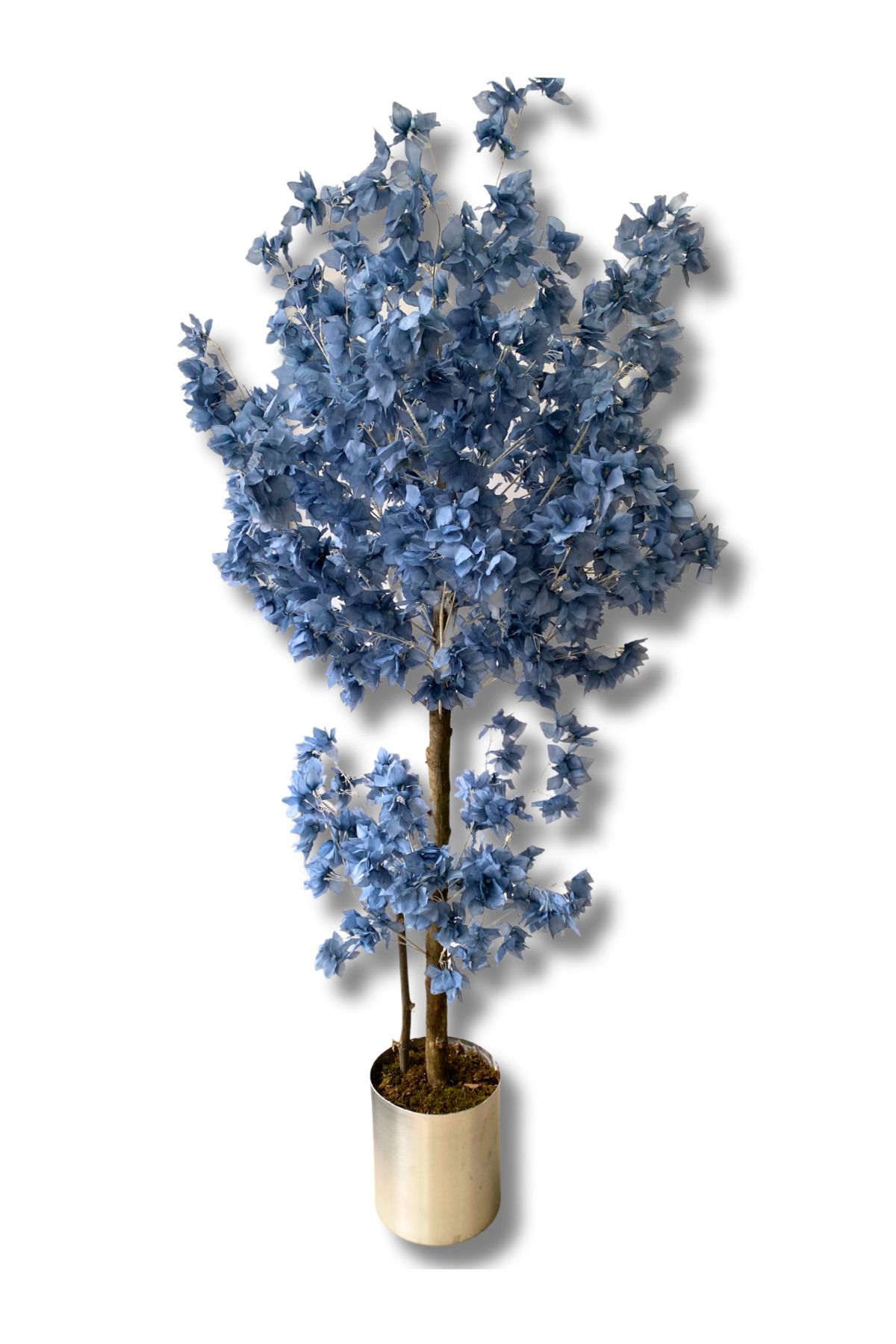 Cihan Çiçekçilik Mavi Bahar Dalı 160 Cm 25x25 Metal Saksı