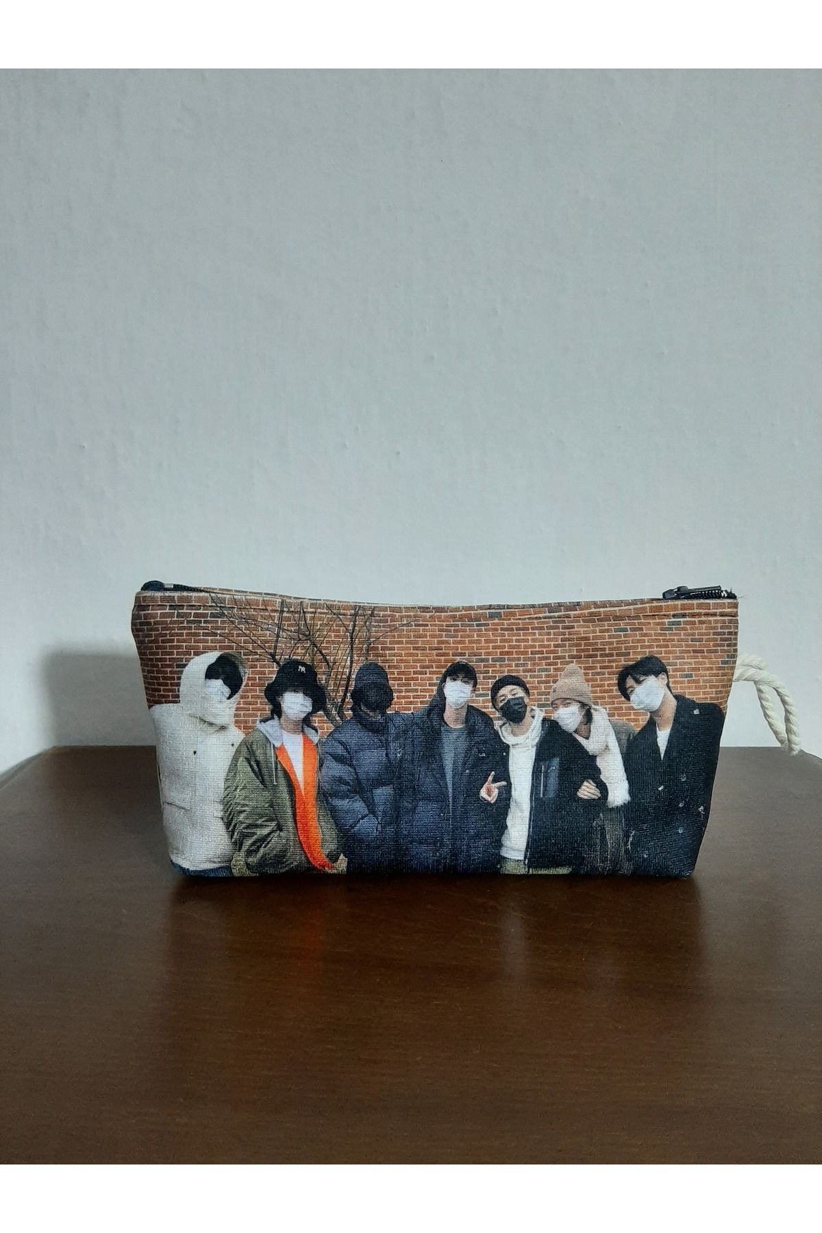 owl bag KPOP- BTS POSTER duvar desenli tasarım kalemlik - makyaj çantası
