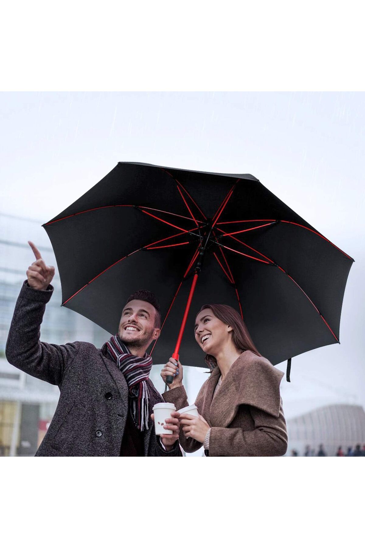 AVİPOLES Şemsiye Protokol Şemsiye Lüx Ürün Özel Kılıflı 3 Farklı Tel Rengi Kırmızı Lacivert Siyah