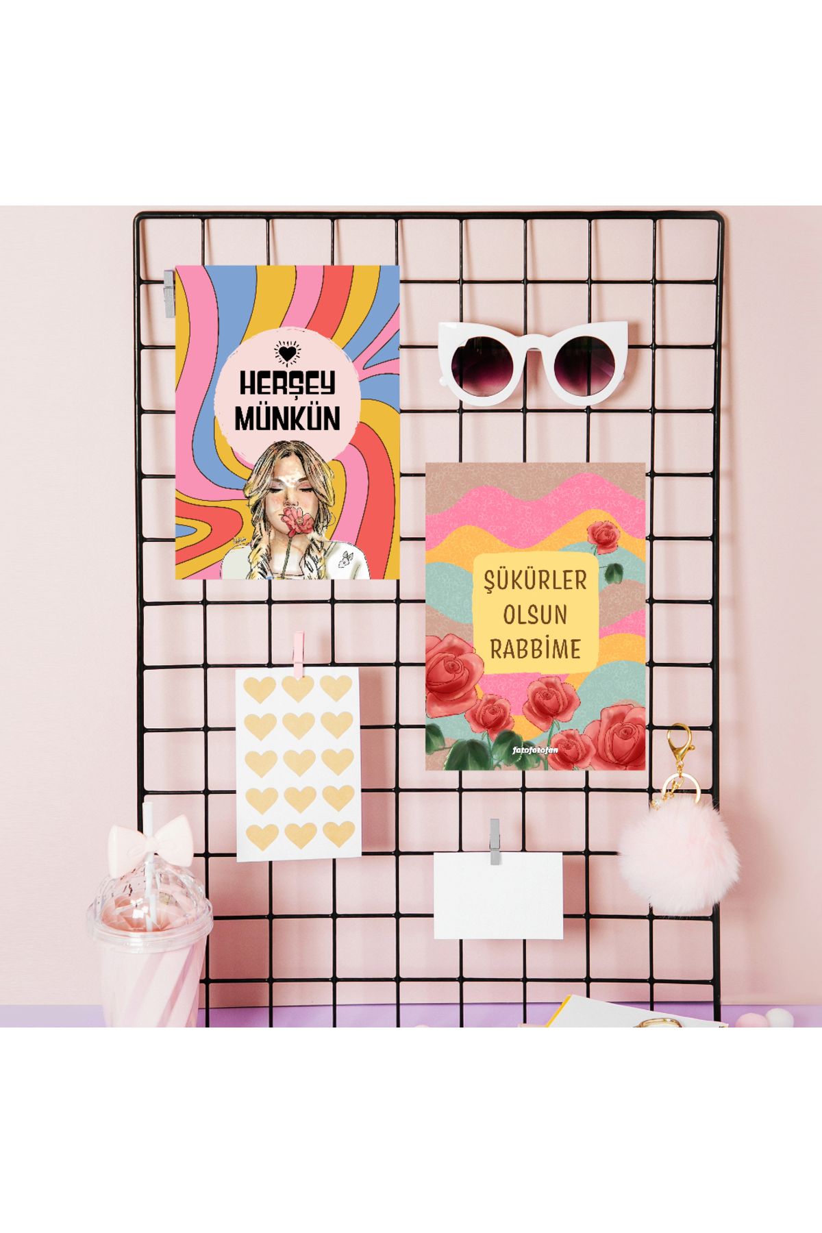 Fatofotofan Güzel Düşün Mottosu 2'li Motivasyon Kartı
