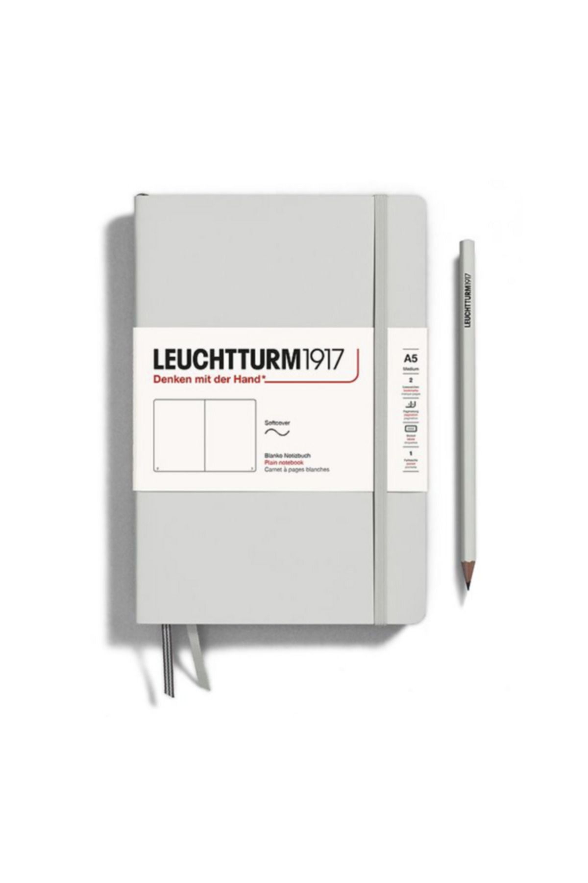 leuchtturm1917 Medium (A5) Light Grey Plain Notebook