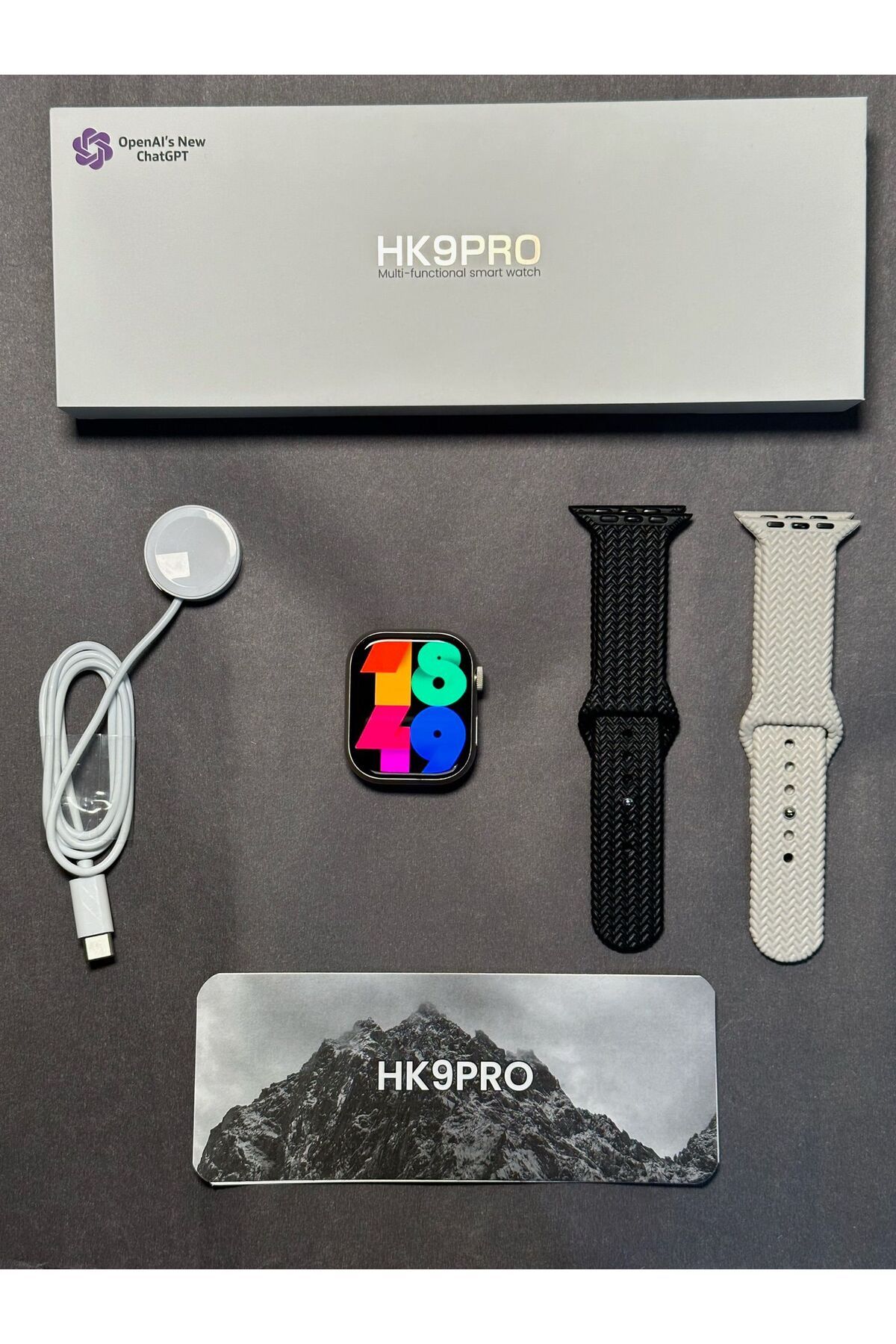 Wearfitpro Watch 8 HK9 Pro ChatGPT Versiyon Amoled Ekran Akıllı Saat 2.02inç 2023 Model Çift Kordonlu