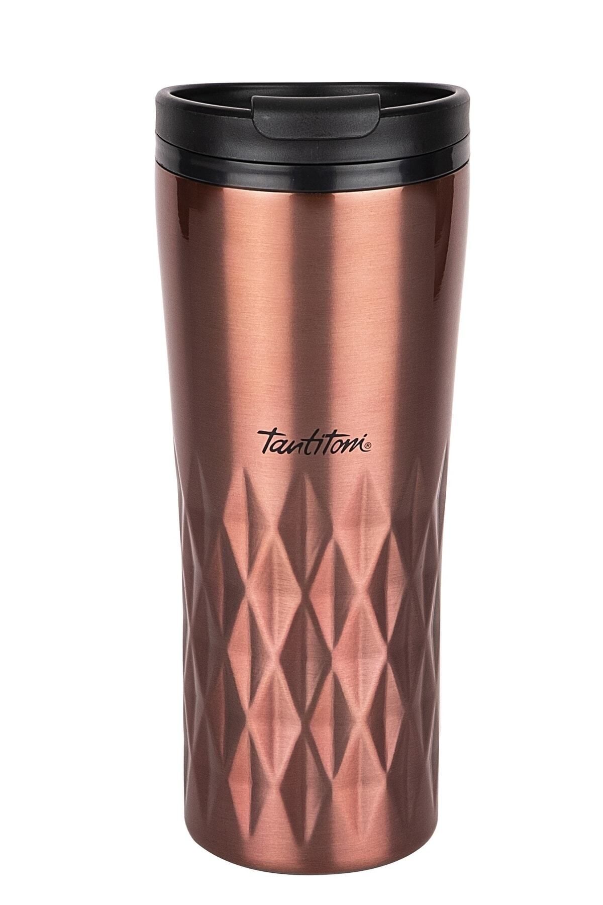 Tantitoni Pembe Rose Gold Yıldız Desenli Paslanmaz Çelik Termos Bardak 470ml