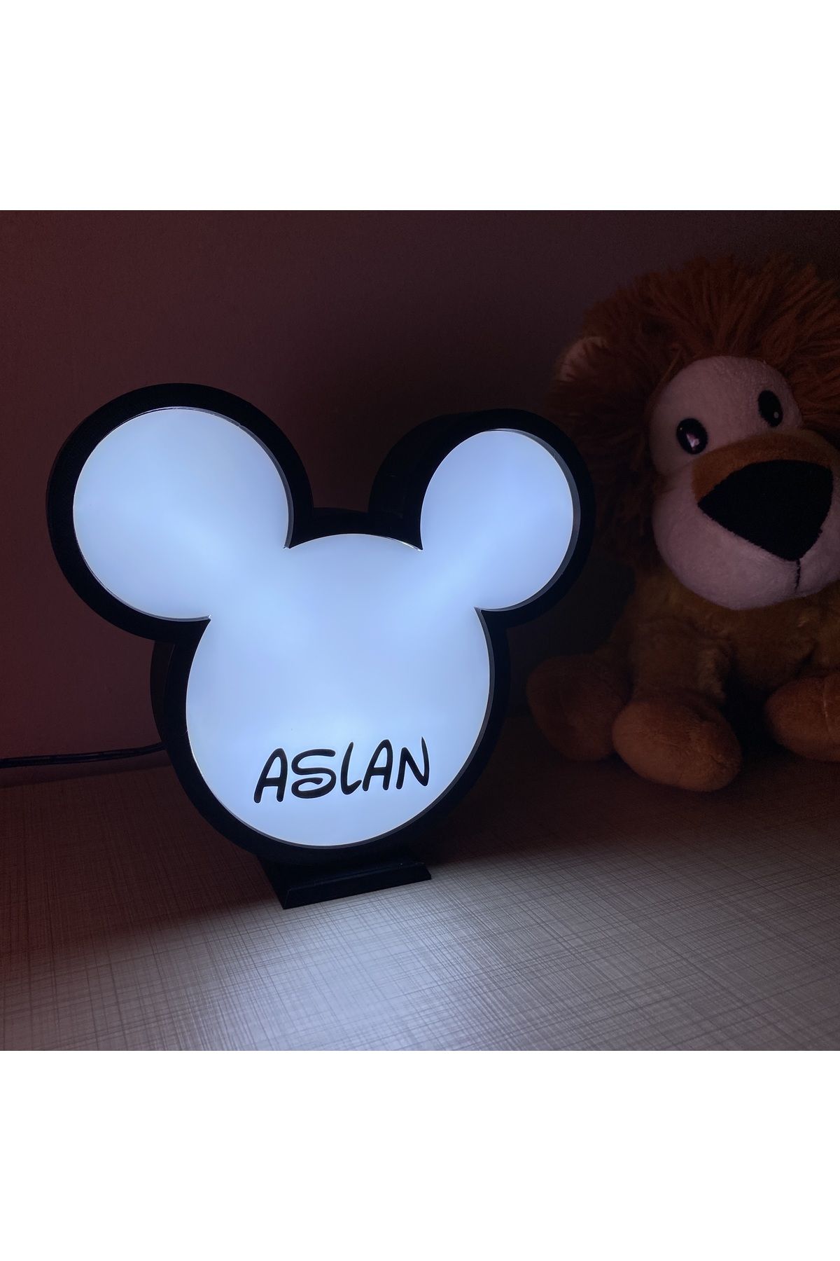 Root Made Mickey Mouse Masa Lambası Kişiselleştirilebilir Çocuk Odası Dekoratif Bebek Odası Led Gece Lamba