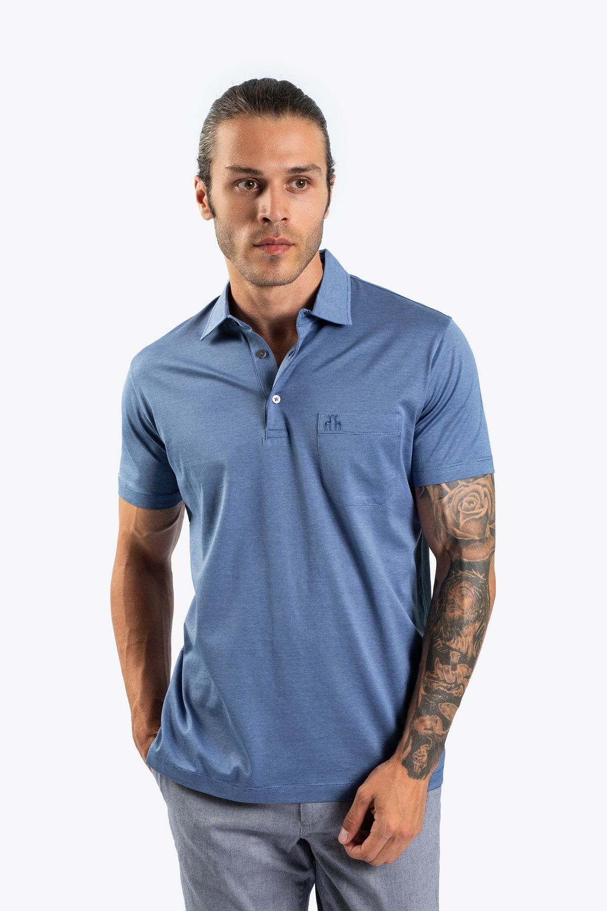 Karaca Erkek Regular Fıt Polo Yaka Tişört-Mavi