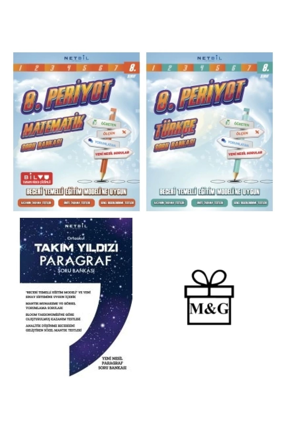 Netbil Yayınları 8. Sınıf Periyot Matematik Türkçe Ve Takım Yıldızı Paragraf Soru Bankası