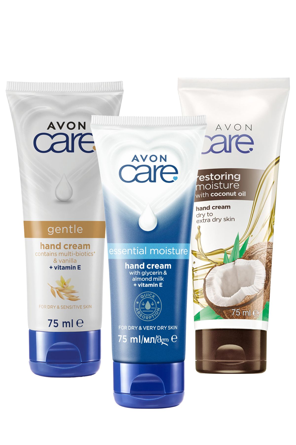 Avon Care Gliserin ve Badem Sütü , Hindistan Cevizi Yağı ve Vanilya İçeren El Kremi Paketi