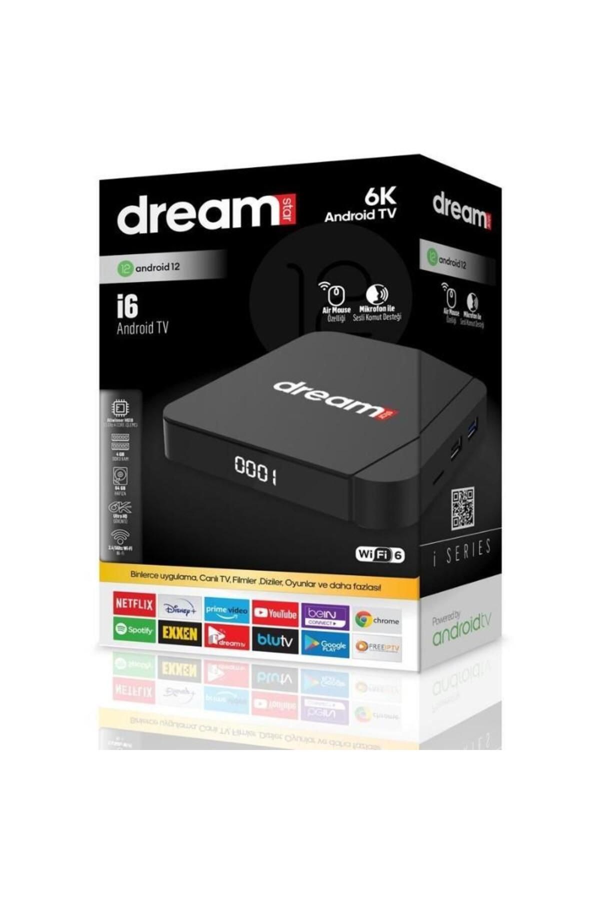 Dreamstar i6 6K Android Tv Box 4gb Ram 64GB Hafıza Android 12