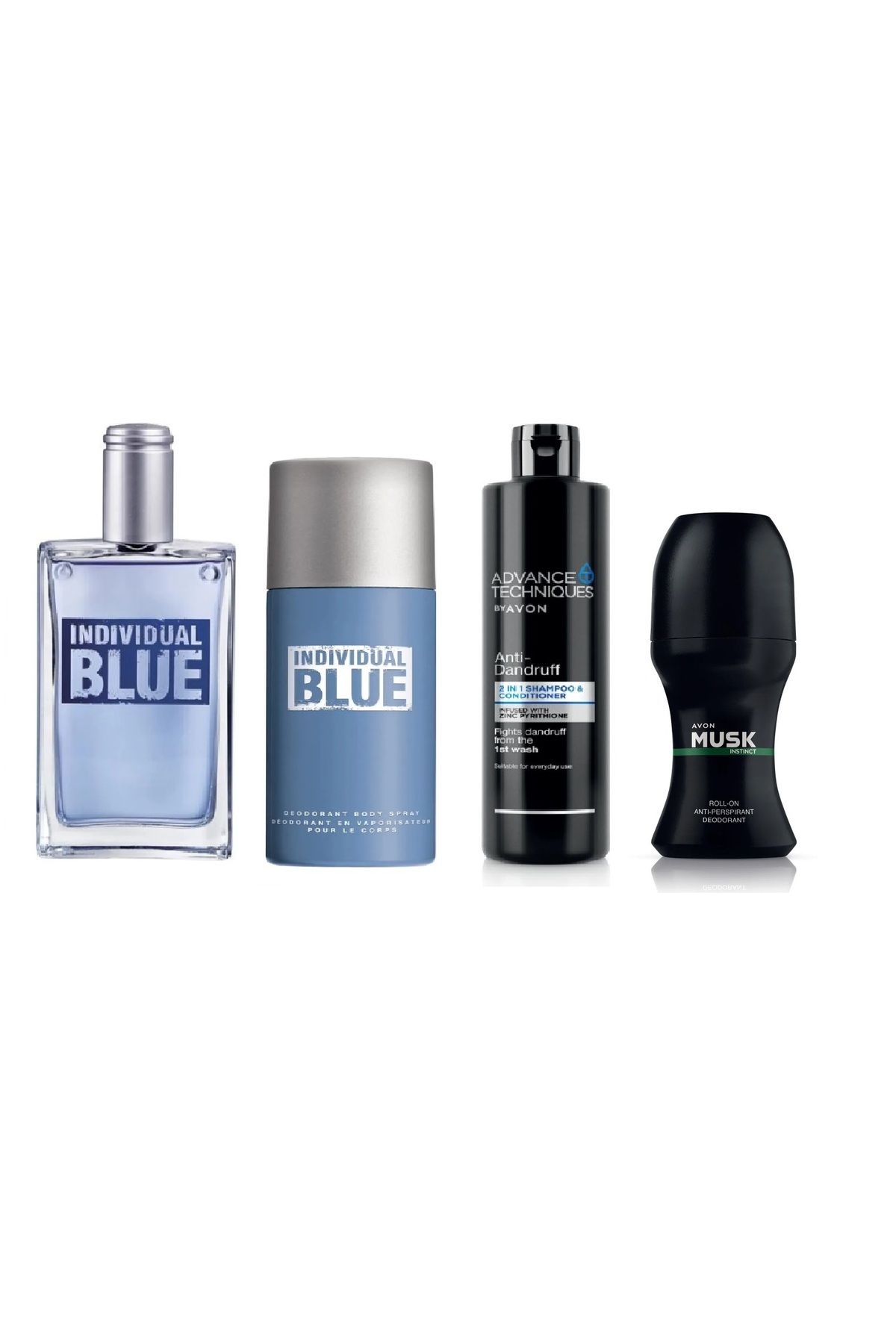 Avon BLUE PARFÜM 100 ML + BLUE TENEKE DEODORANT + ROLLON + 2'si 1 Arada Şampuan Ve Saç Kremi 400 ML