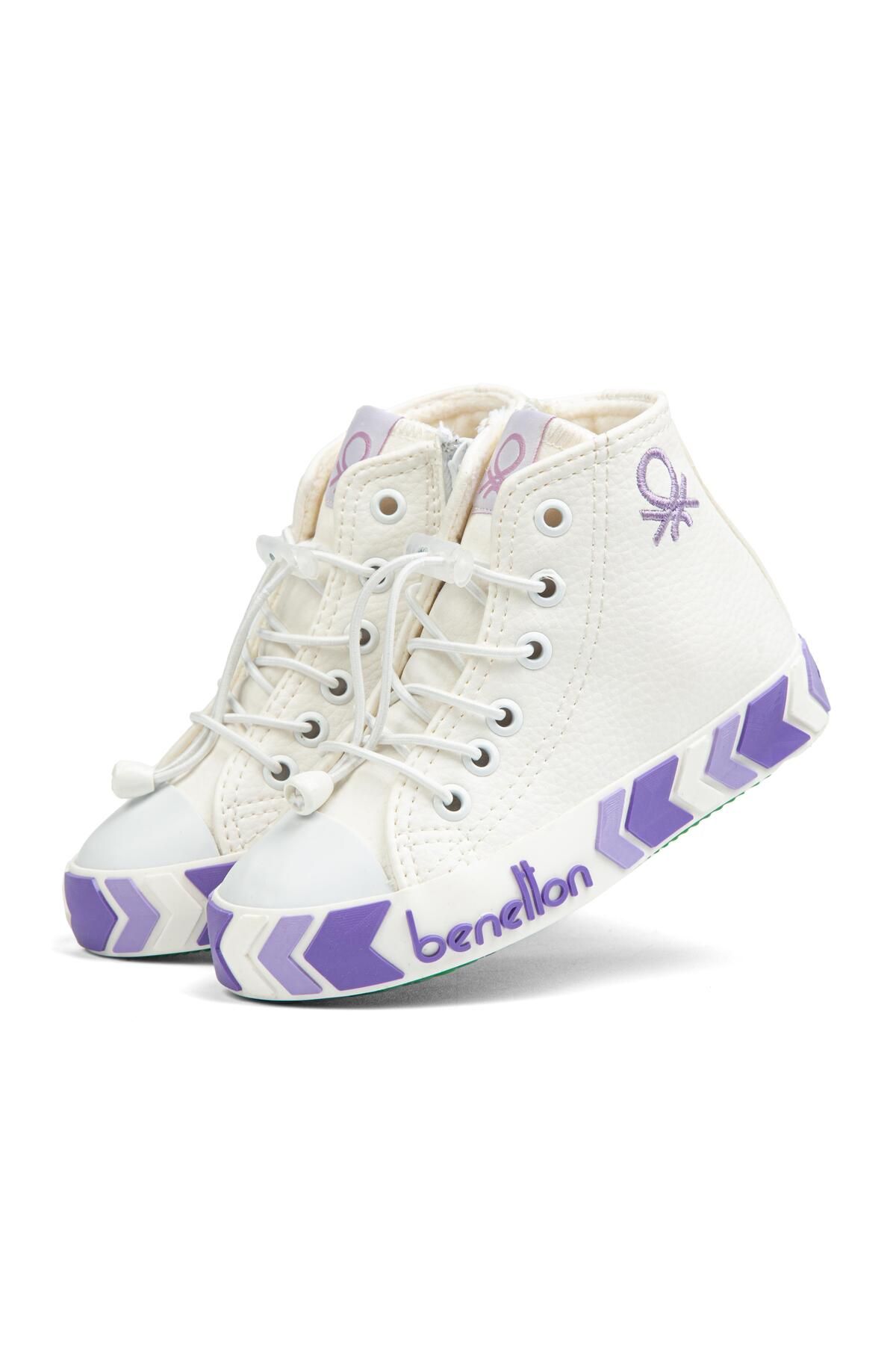 Benetton ® | BN-30775 - Beyaz Lila - Çocuk Spor Ayakkabı