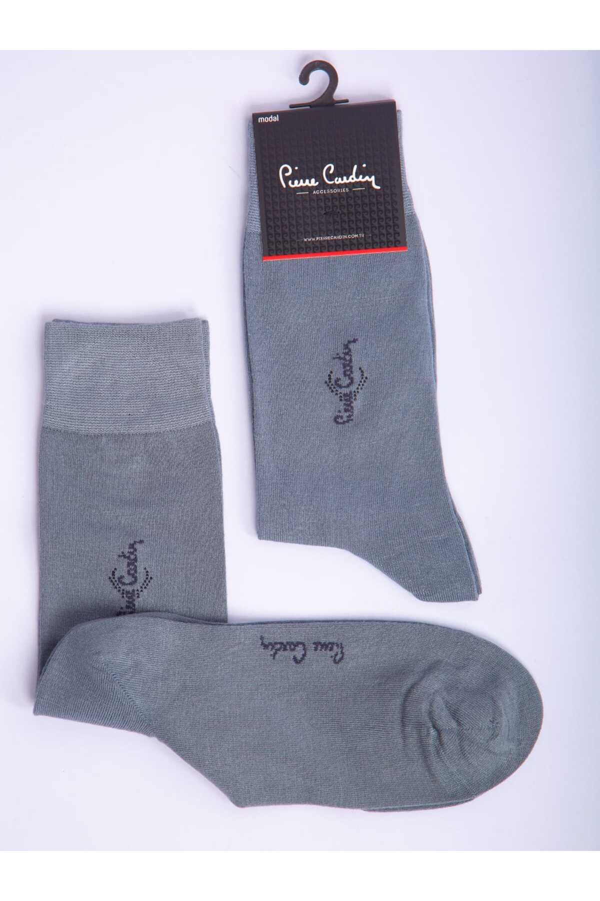 Pierre Cardin Modal Tekli Gri Renkli Erkek Uzun Soket Çorap Code 293