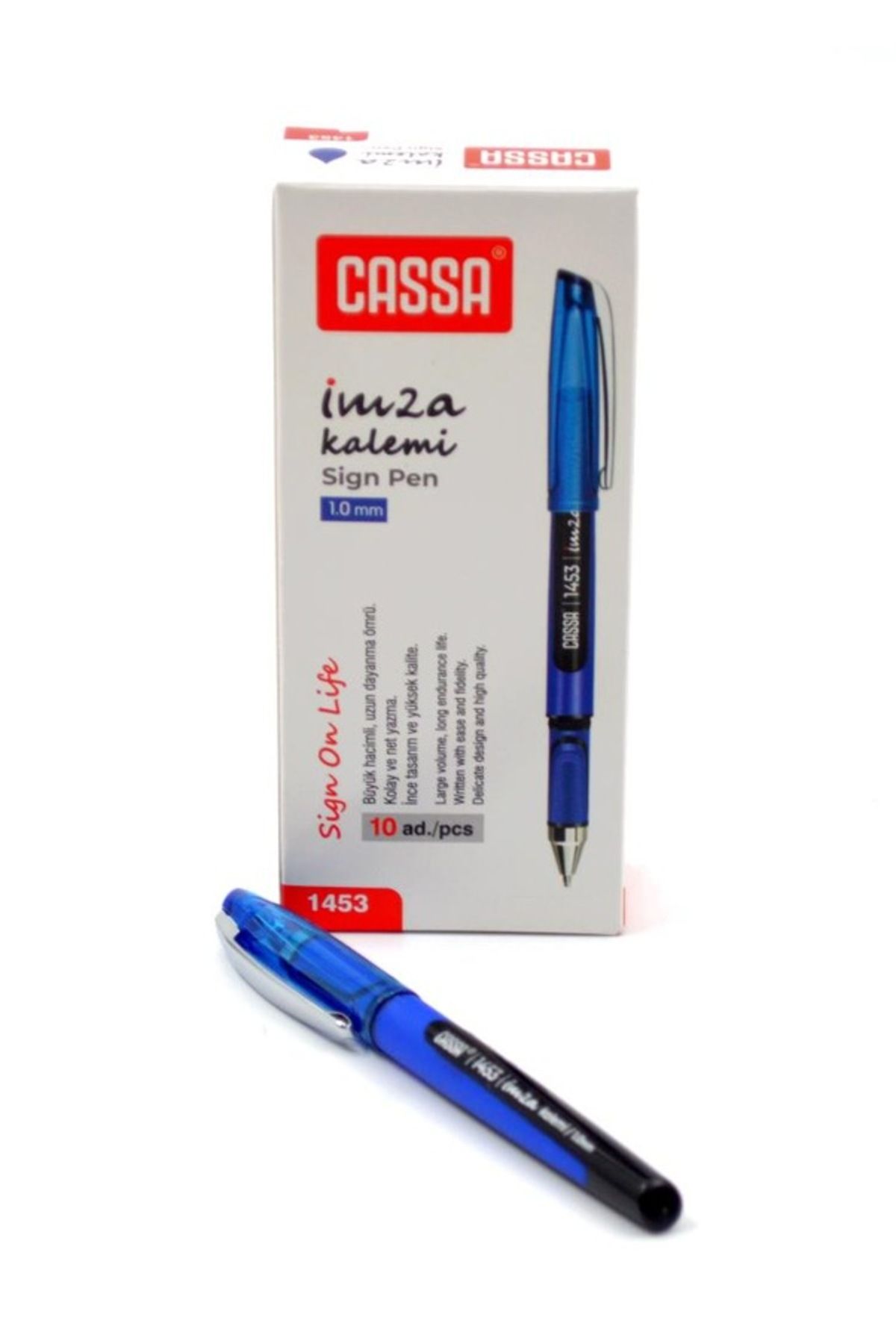 Cassa Mavi İmza Kalemi Bilye 1.0 Uç Akışkan 10 Adet 1453 2023 Model