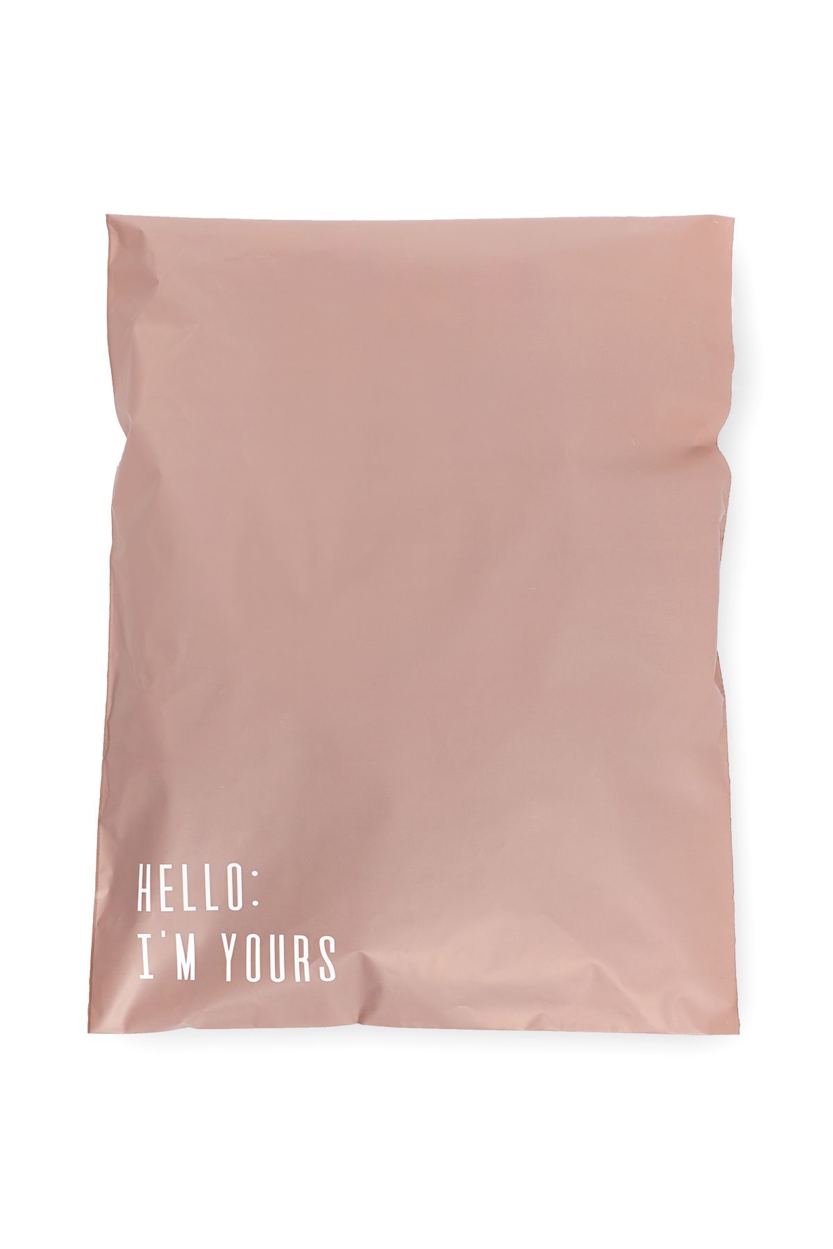 House Of Pack Renkli Kargo Poşeti - 30x38 Cm - Rose - 100 Adet - 'hello I'm Yours' Baskılı