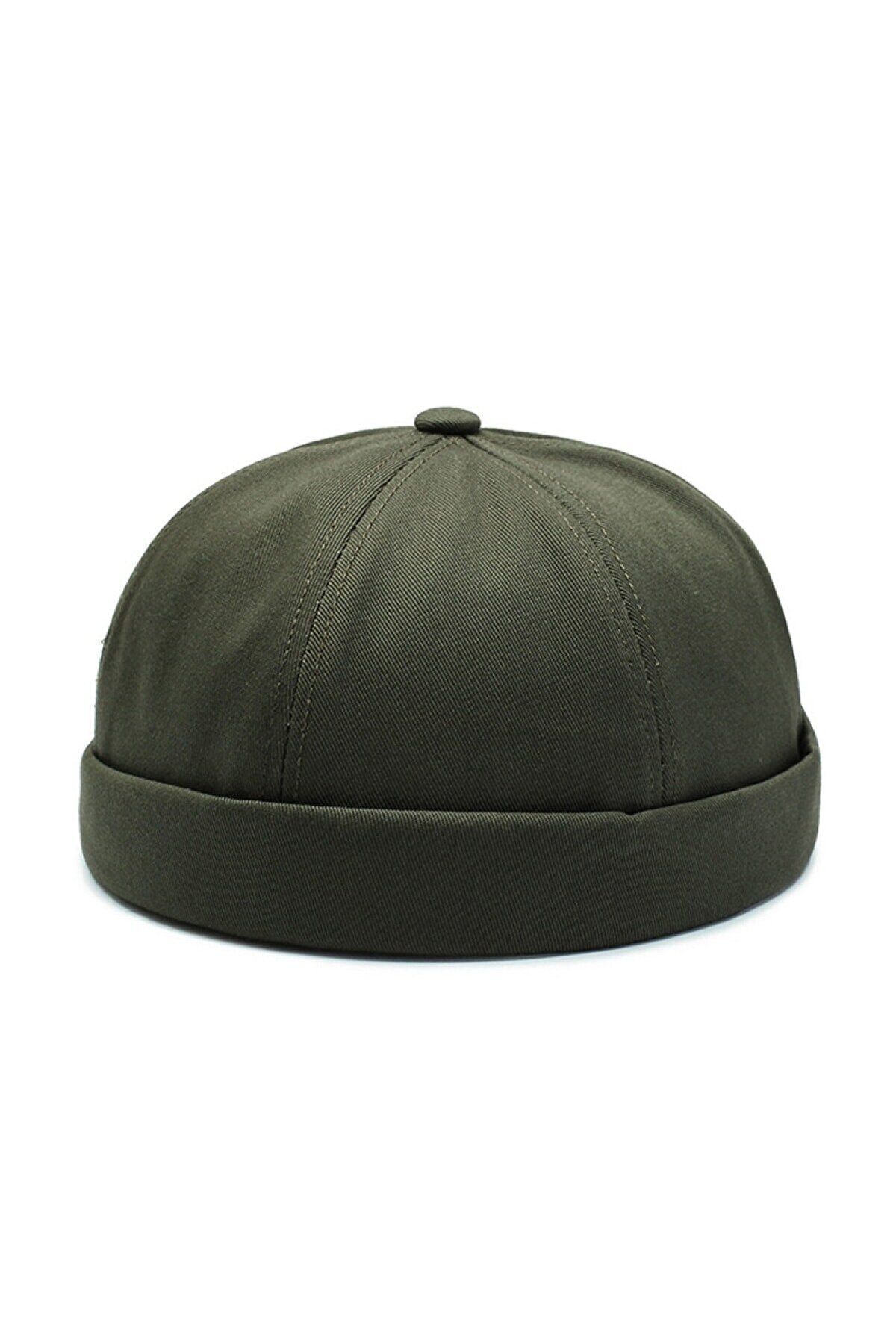 Rupen Kraft Unisex %100 Pamuk Cap Ayarlanabilir Docker Şapka Yazlık Takke Şapka Retro Şapka Haki Takke Şapka