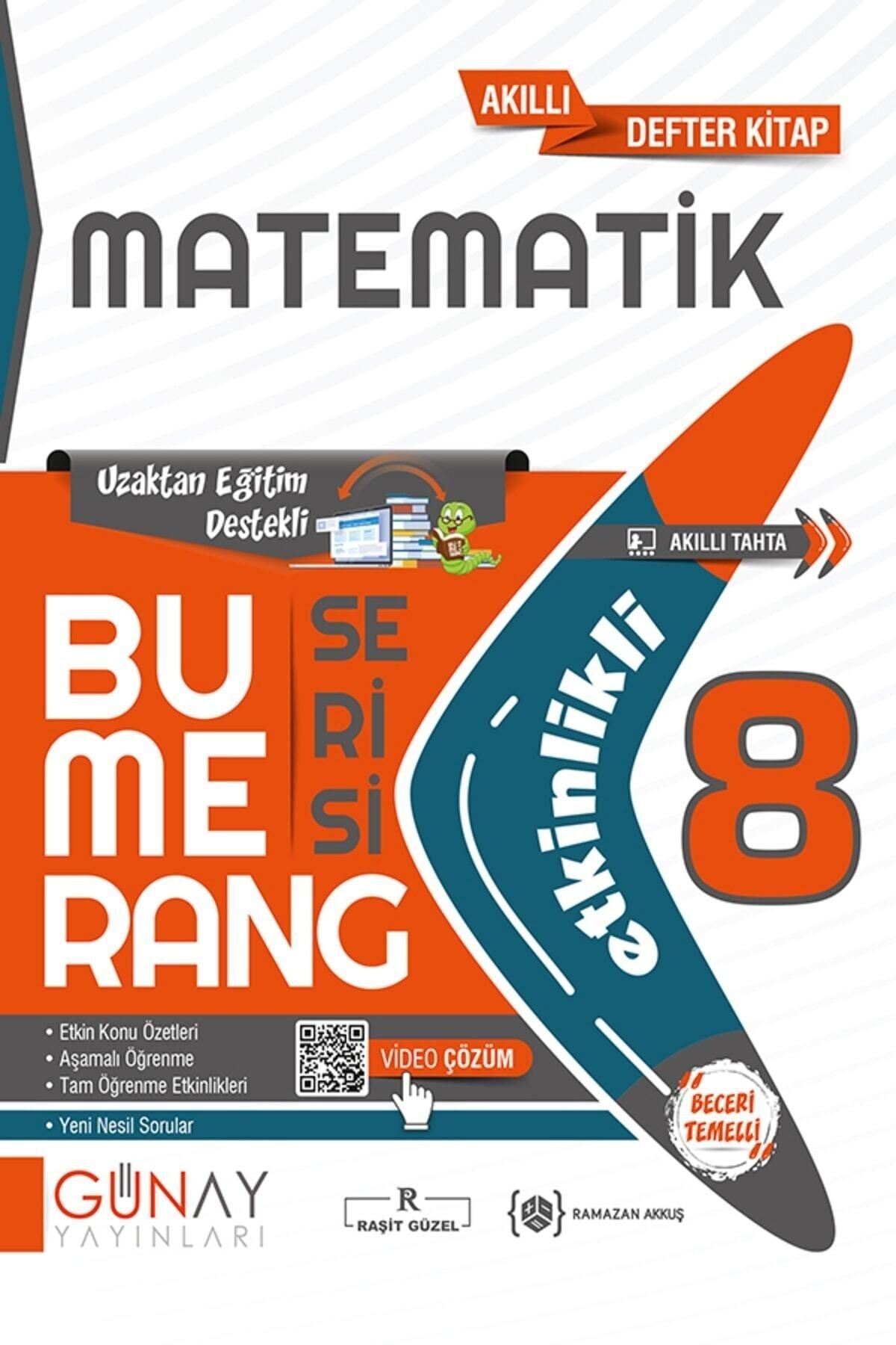 Günay Yayıncılık 8.sınıf Bumerang Matematik Etkinlikli Akıllı Kitap 2022-2023