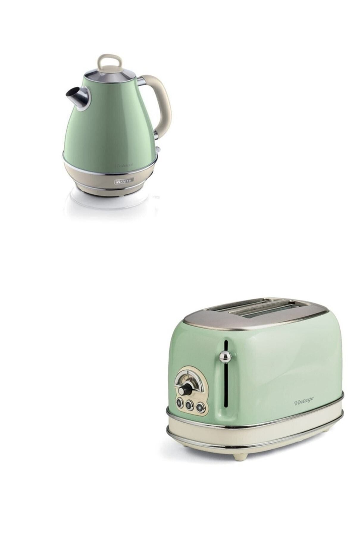 ARİETE Vintage Kettle Ve Ekmek Kızartma Makinesi Yeşil