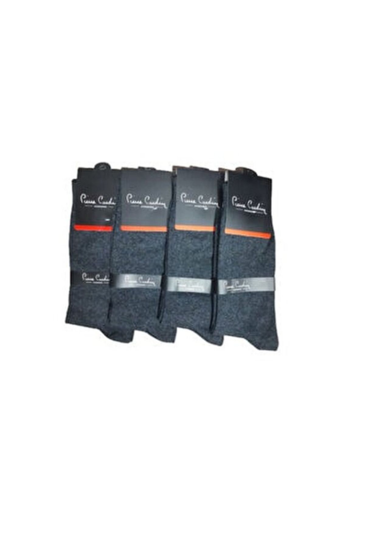 Sarar Erkek Cotton - Pierre Cardin Çorap Bambu Dikişsiz Siyah ve Füme Renk 4 Çift