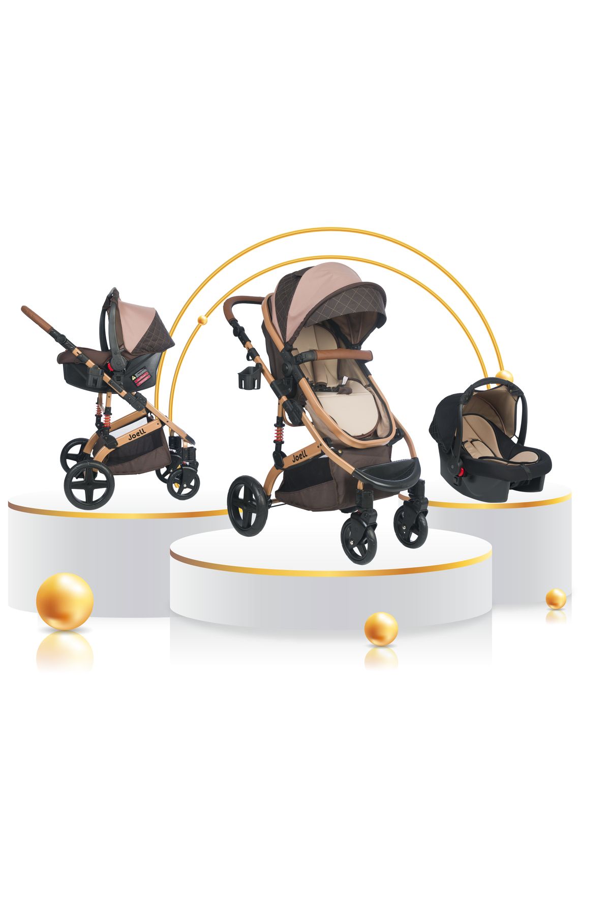 POLLY BABY Bebek Arabası Seti Puset Çift Yönlü Travel Bebek Arabası
