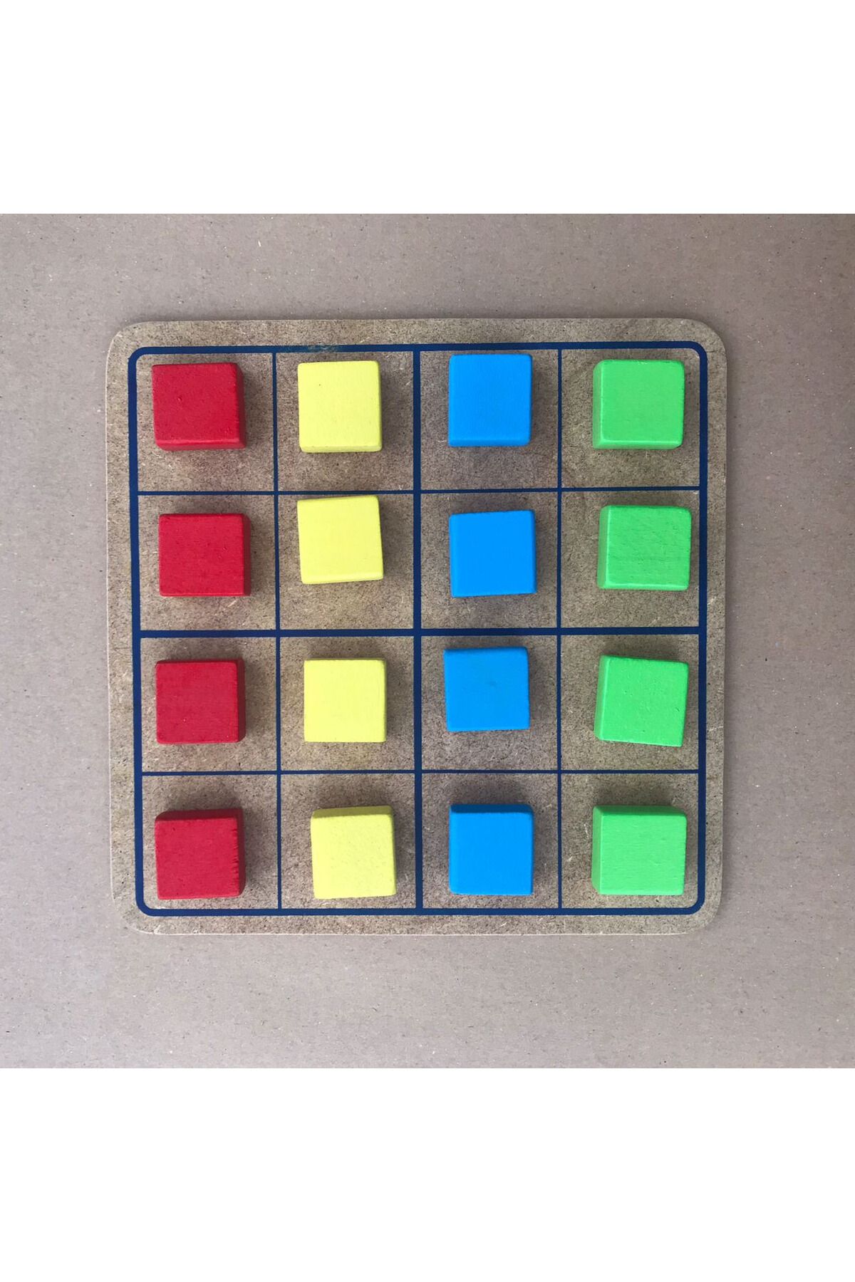 SoyluAhşap Ahşap Oyuncak - Renklerle Sudoku - Ahşap Sudoku - Eğitici Oyuncak - Zeka Oyunları