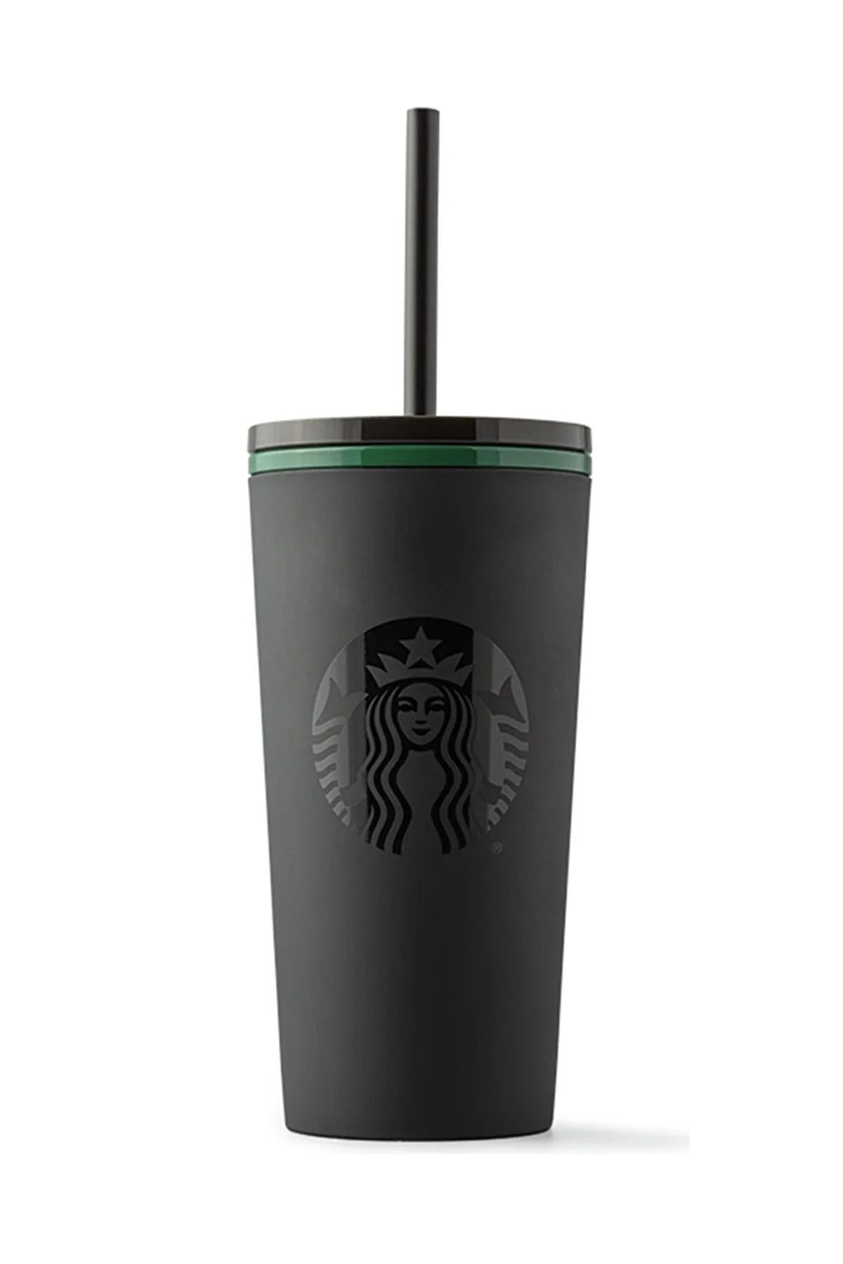 Starbucks Plastik Termos Pipetli - Siyah - 355 Ml -