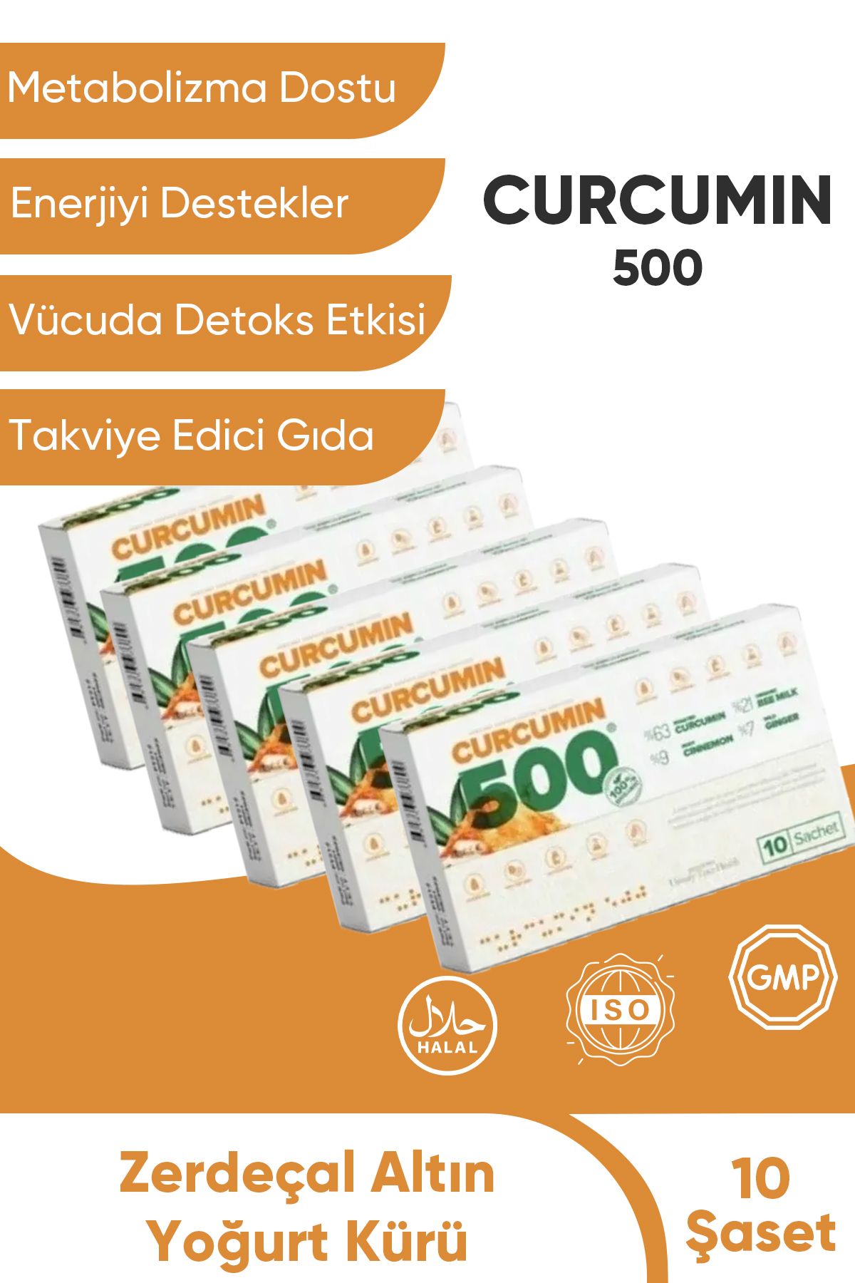 Curcumin 500 Zayıflama & Metabolizma Hızlandırmaya Yardımcı-yağ Yakıcı Curcumin 500 Detox- 5 Kutu