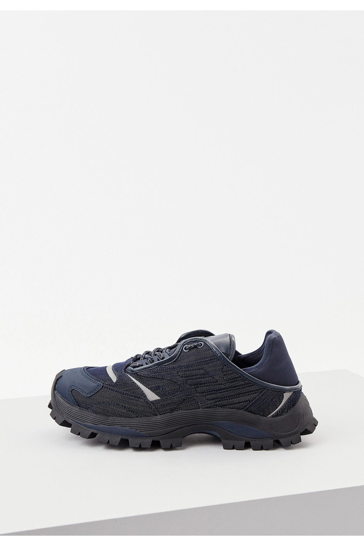 Emporio Armani Erkek Yüksek Taban Bağcıklı Rahat Mavi Sneaker X4C630 XM971-DEN