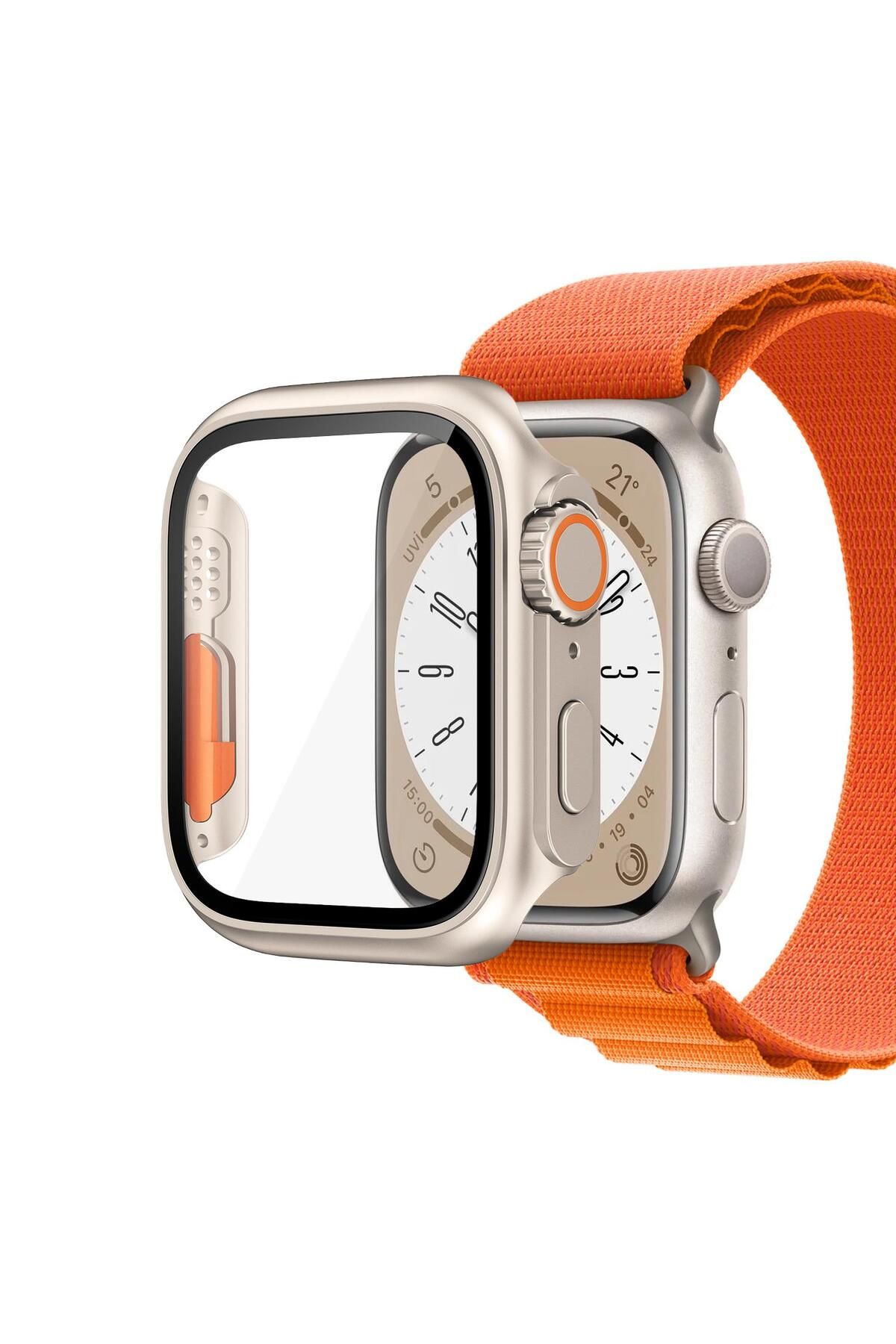 Microsonic Apple Watch Series 3 42mm Kılıf Apple Watch Ultra Dönüştürücü Ekran Koruyucu Kasa Light