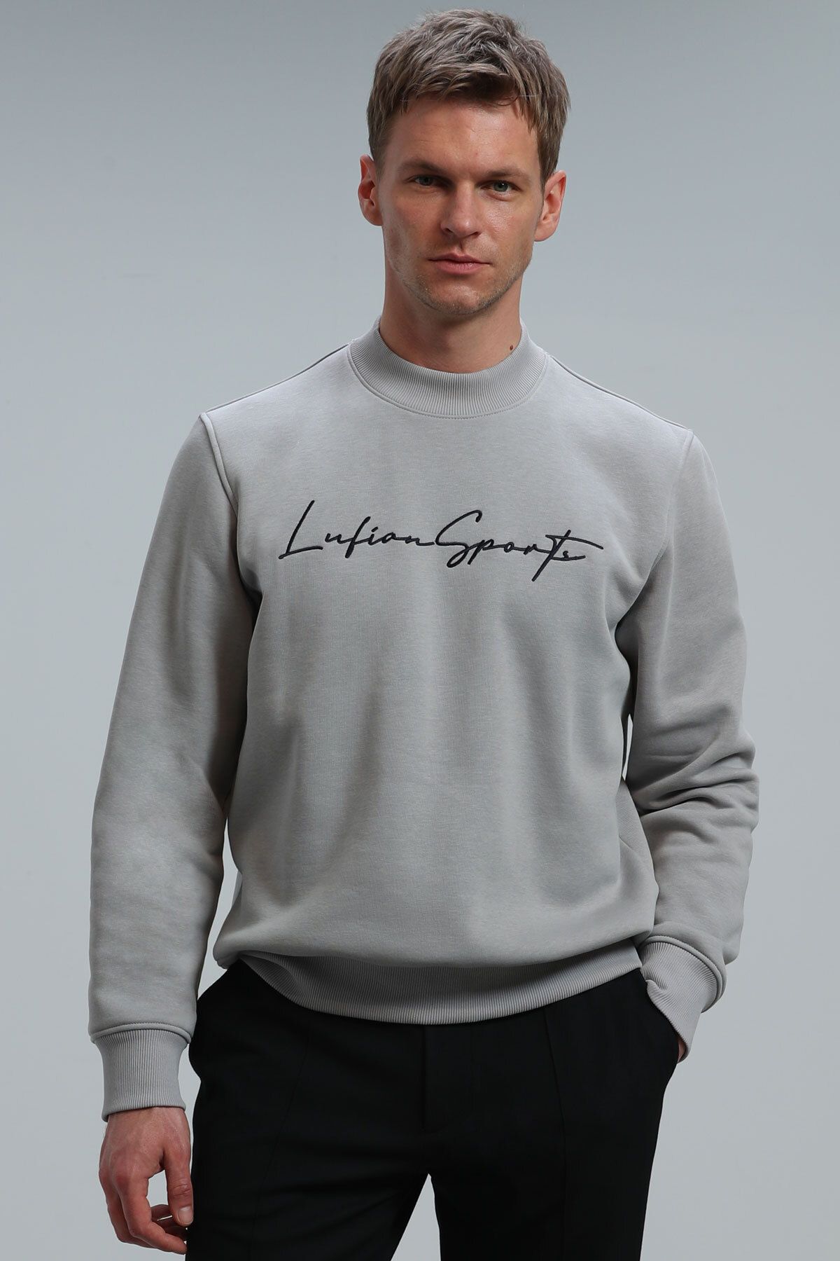 Lufian Lowe Erkek Sweatshirt Açık Gri