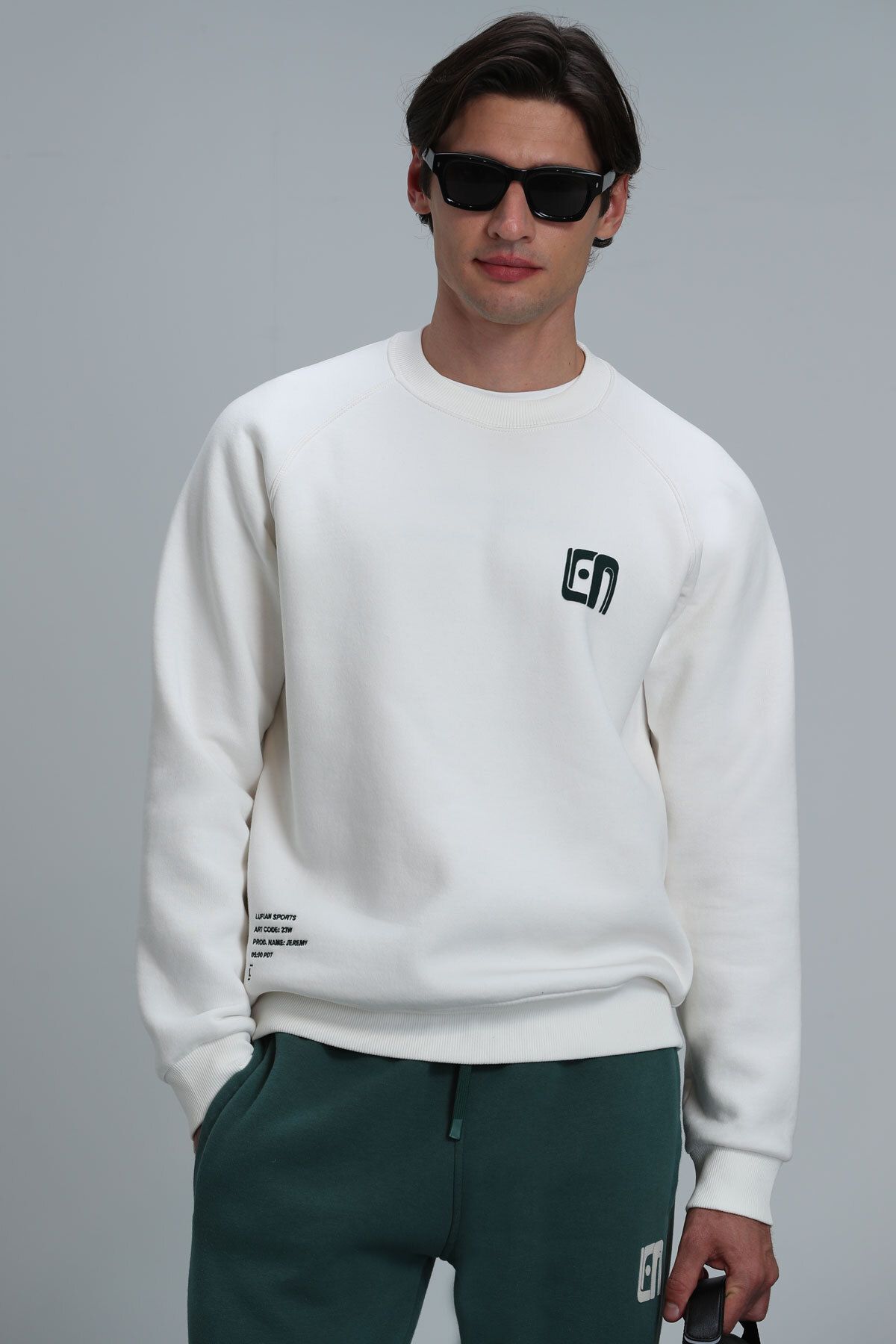 Lufian Owen Erkek Sweatshirt Kırık Beyaz