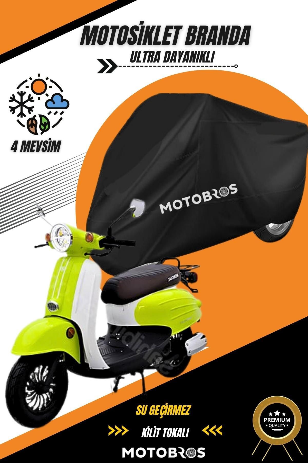 Motobros Mondial Turismo Siyah Su Geçirmez Dayanıklı Motosiklet Brandası (EN KALIN) Kumaş Ömürlük Kullanım