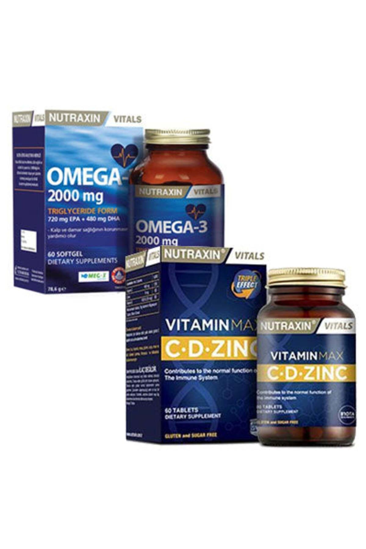 Nutraxin Omega-3 2000 mg & Vitamin Max C- D- Zinc