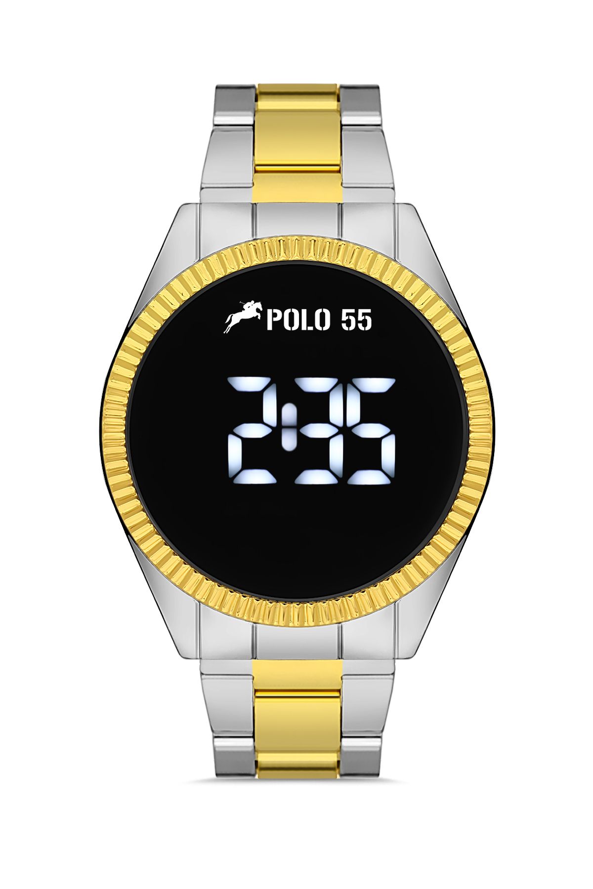 Polo55 Gold-Gümüş Dokunmatik Dijital Metal Kordon Kadın Kol Saati