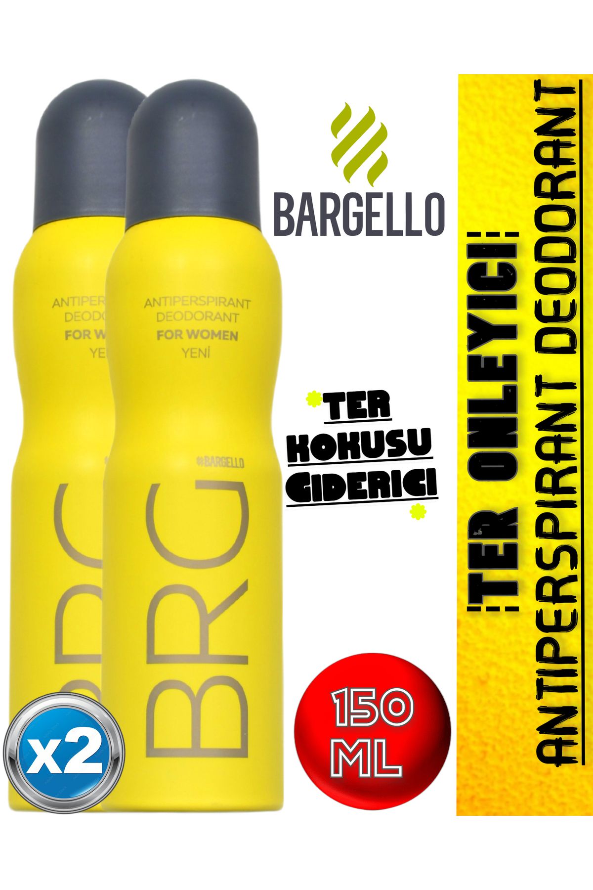 Bargello Kadın Ter Kokusu Giderici & Önleyici Antiperspirant Deodorant 150 Ml 2 Adet