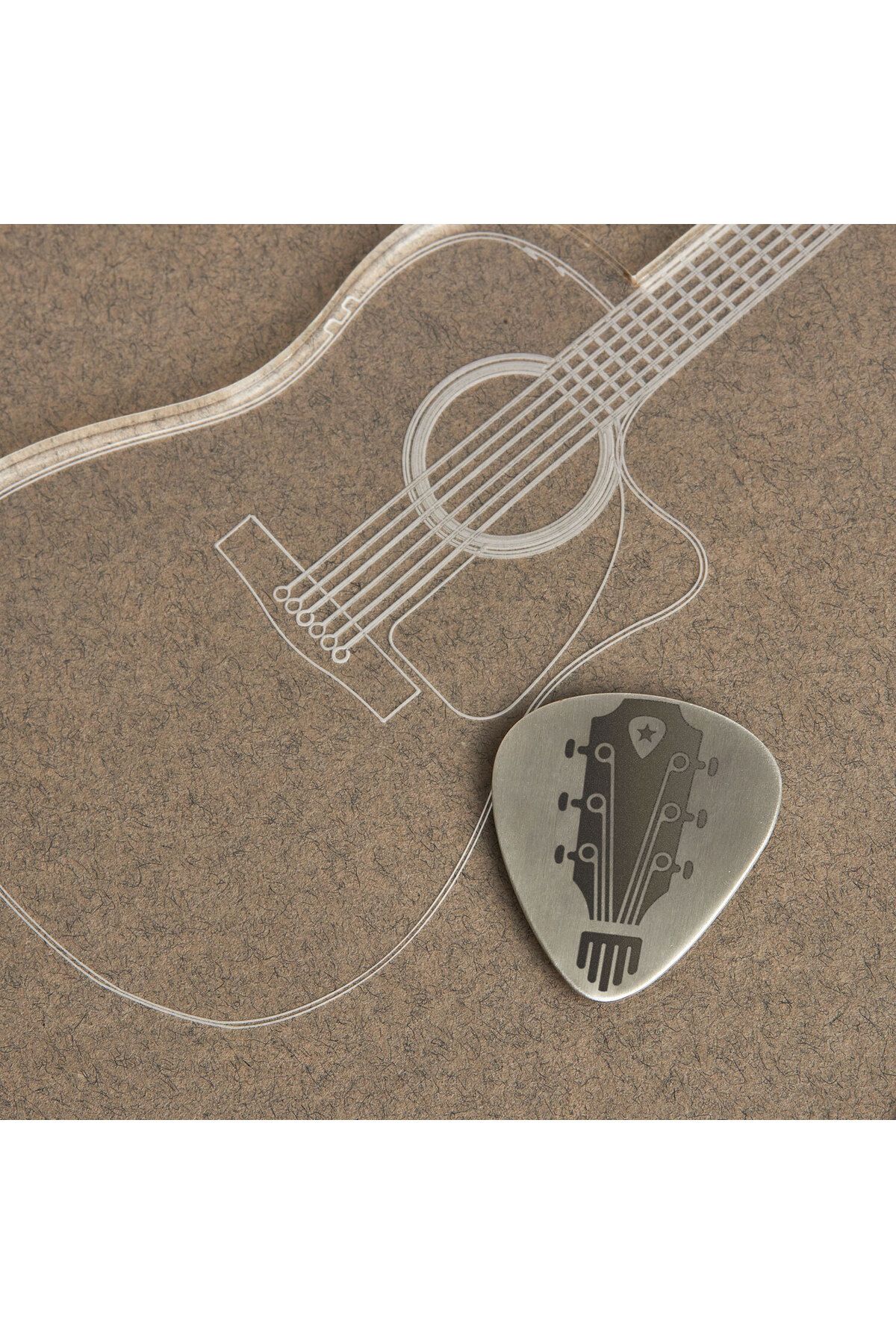 Hediyesepeti Özel Tasarım 925 Ayar Gümüş Gitar Penası Pena