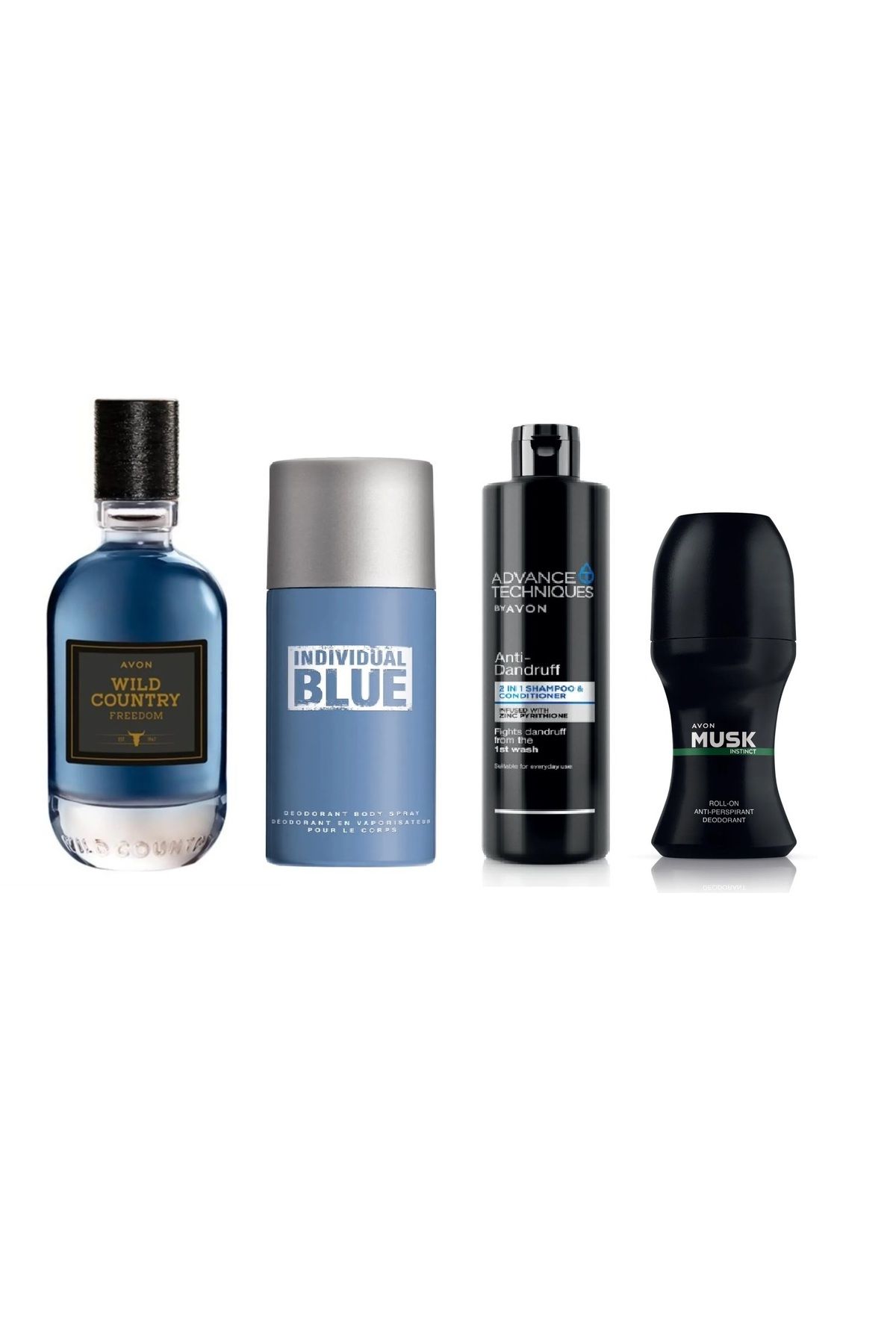 Avon WILD COUNTRY FREEDOM+BLUE TENEKE+ROLLON+ 2'si 1 Arada Şampuan Ve Saç Kremi 400 ML