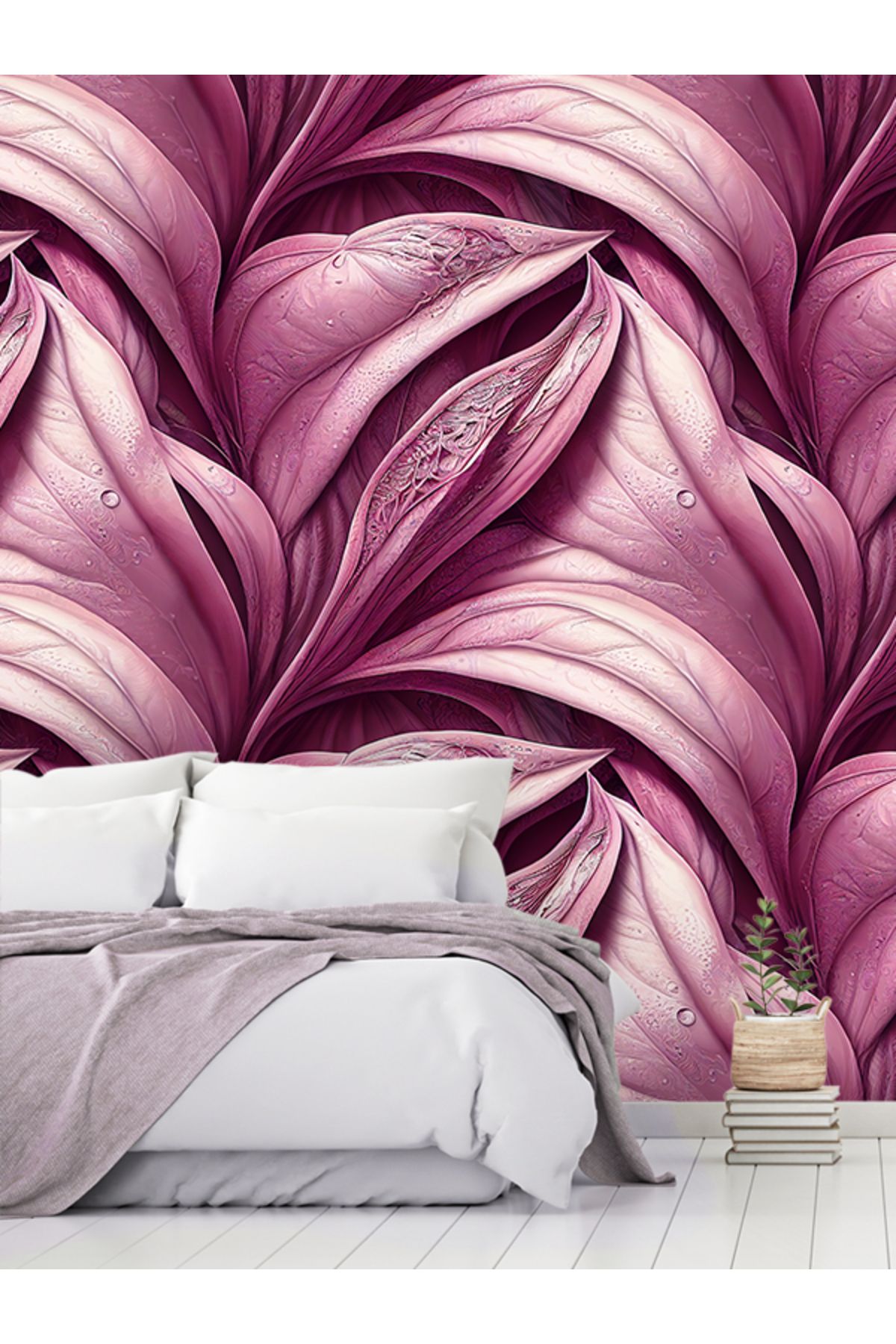 dreamwall 3D Çiçekler Desenli Silinebilir Sağlıklı Tekstil Duvar Kağıdı