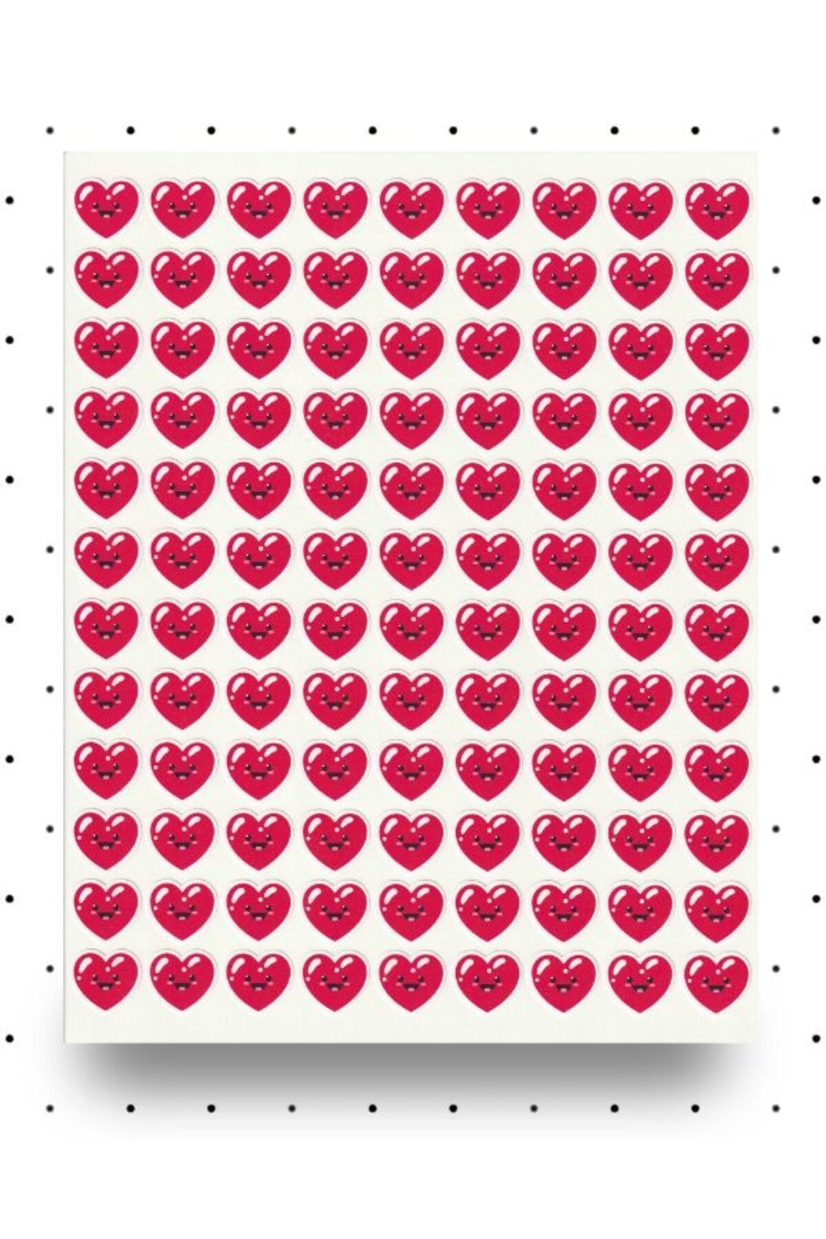 NUNUKİ Neşeli Kalpler Sticker Seti Öğretmen Kalp Ödül Etiketi Okul Sevgililer Günü Valentines Day Nstı0053