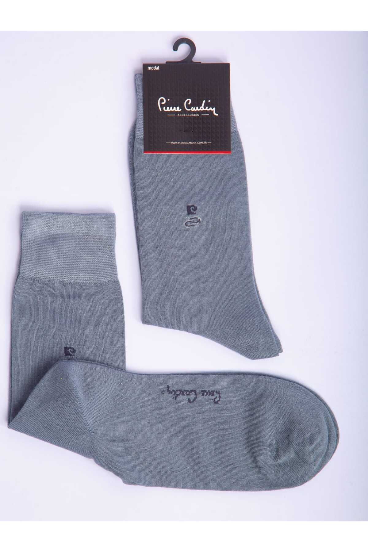 Pierre Cardin Modal Tekli Gri Renkli Erkek Uzun Soket Çorap Code 294