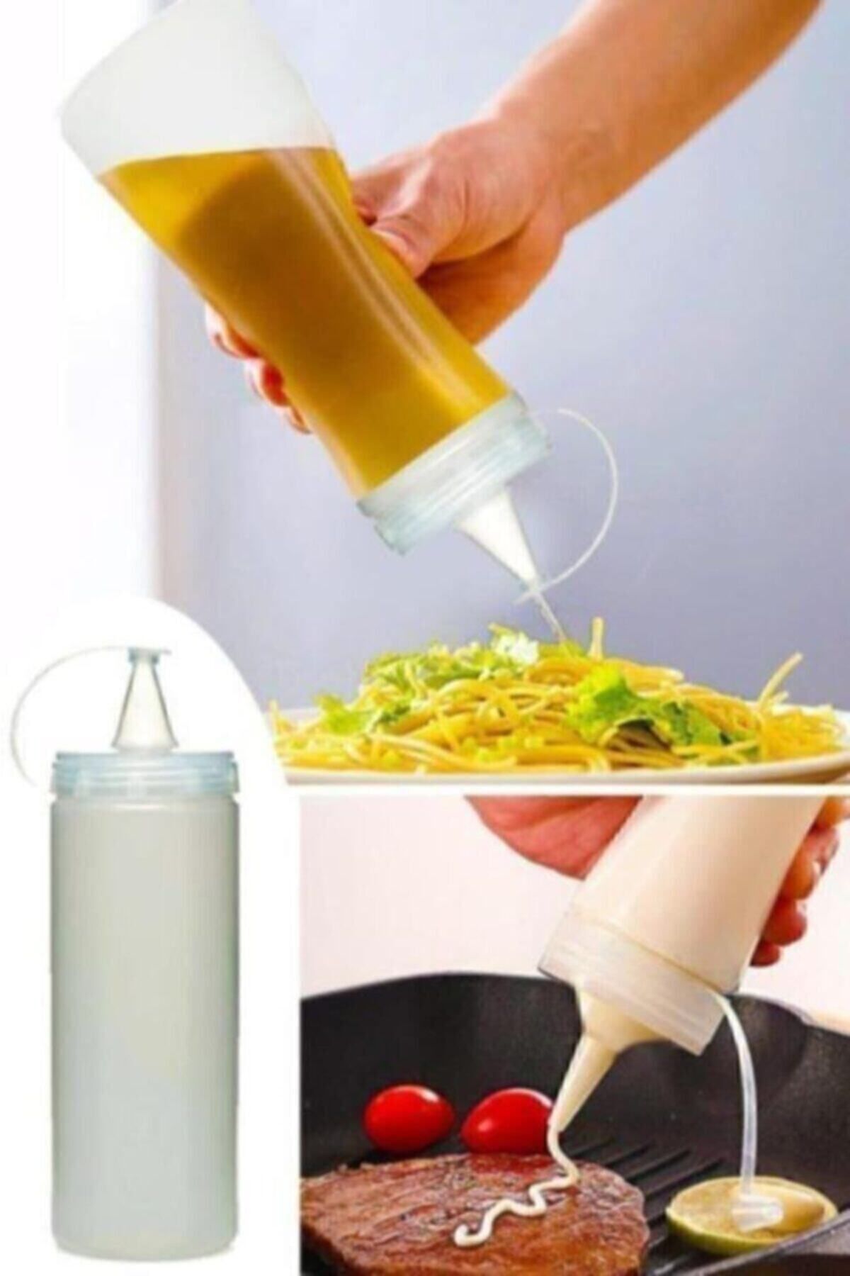 Sun Plastik Master Chef Yağlık Sosluk Şişesi 700 ml Şeffaf Yağdanlık Şişe Plastik