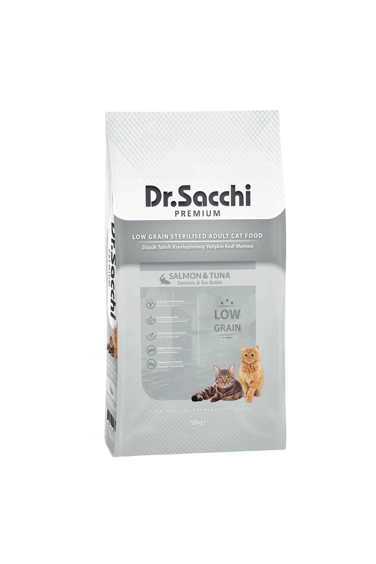 Dr. Sacchi Düşük Tahıllı Somonlu Ve Ton Balıklı Kısırlaştırılmış Kedi Maması 10kg