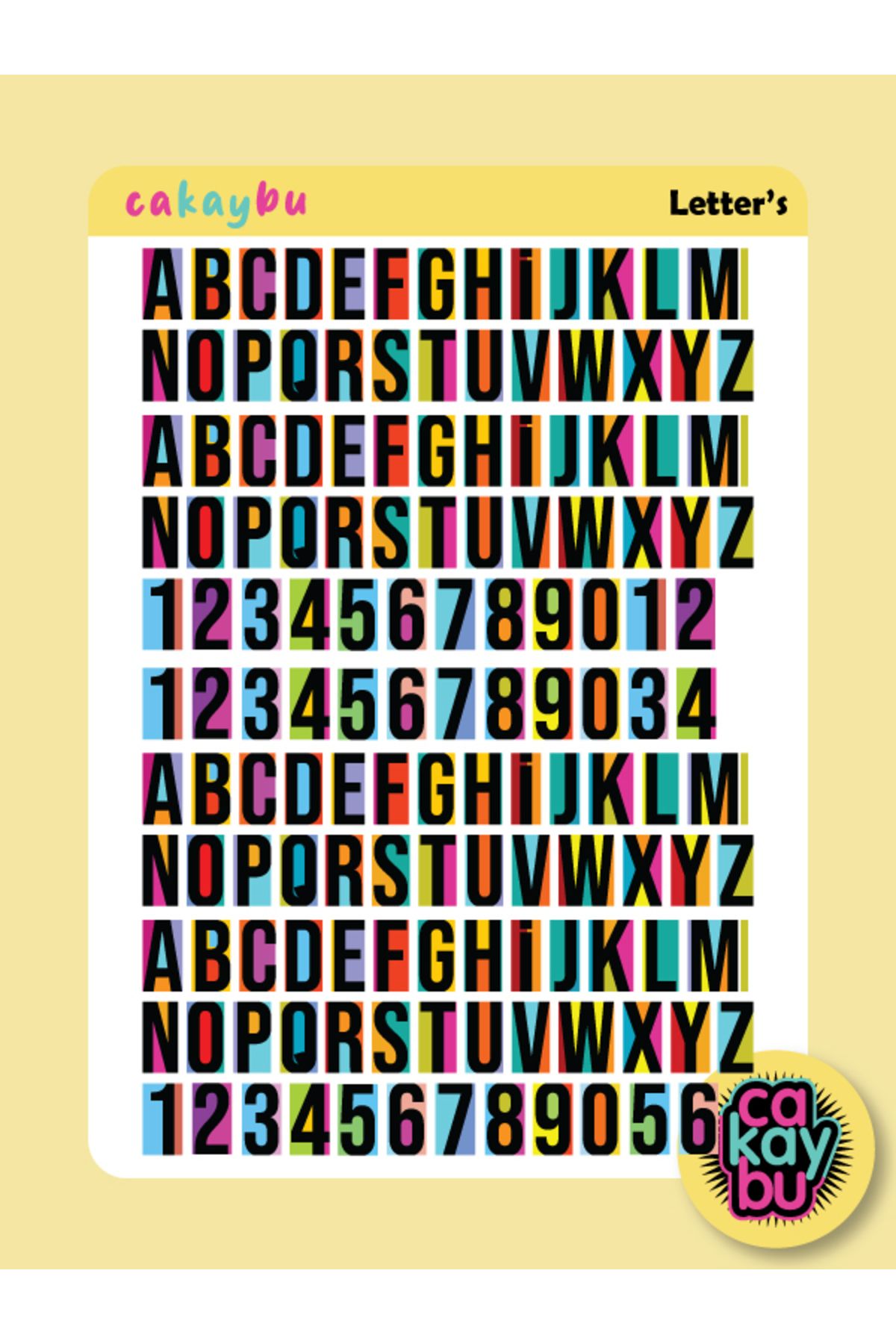 cakaybu Harf Letters Set Sticker