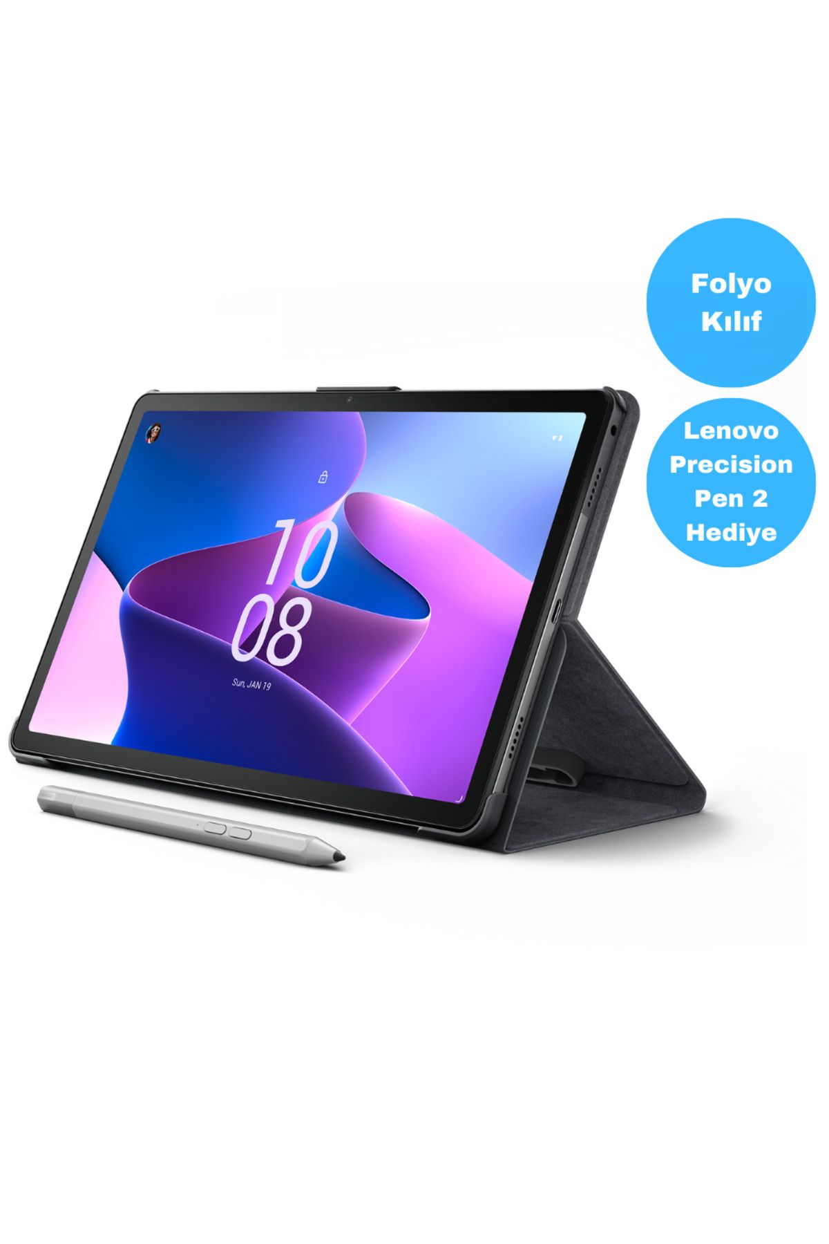 LENOVO Tab M10 Plus TB128FU 10.6" 128GB 2K 10.6" Wi-Fi Tablet ZAAS0034TR Kılıf Ve Kalem Hediyeli