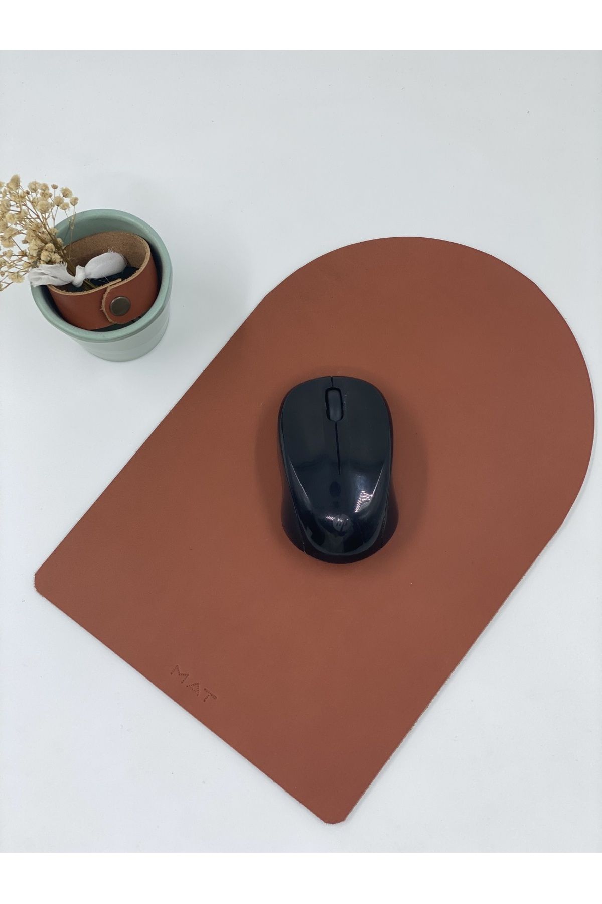 MAT Deri Mousepad Hakiki Deri El Yapımı Özel Tasarım Oyuncu Mousepad 28x19 cm