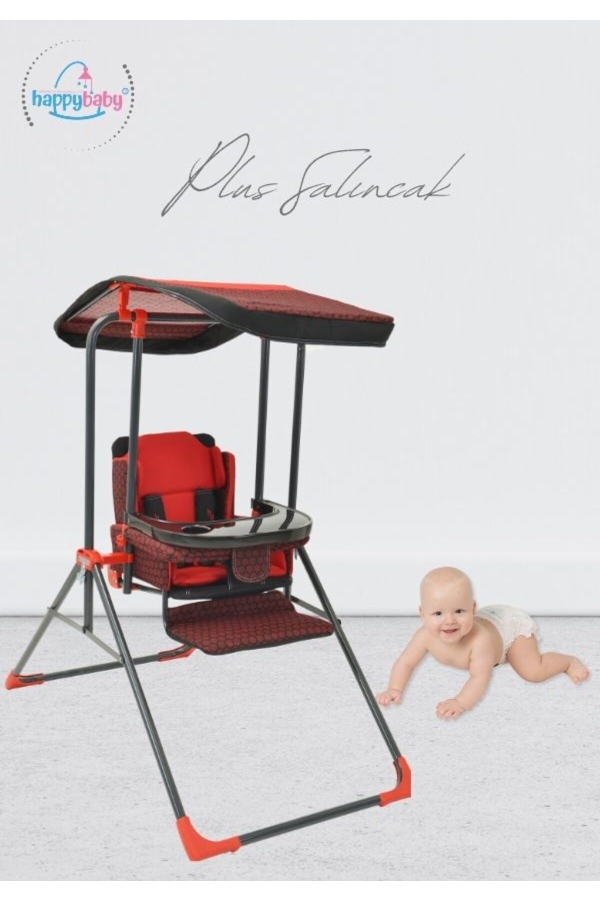 Happy Baby Plus Salıncak - Kademeli -mama Tablalı - Mama Sandalyesi - Bebek Salıncağı