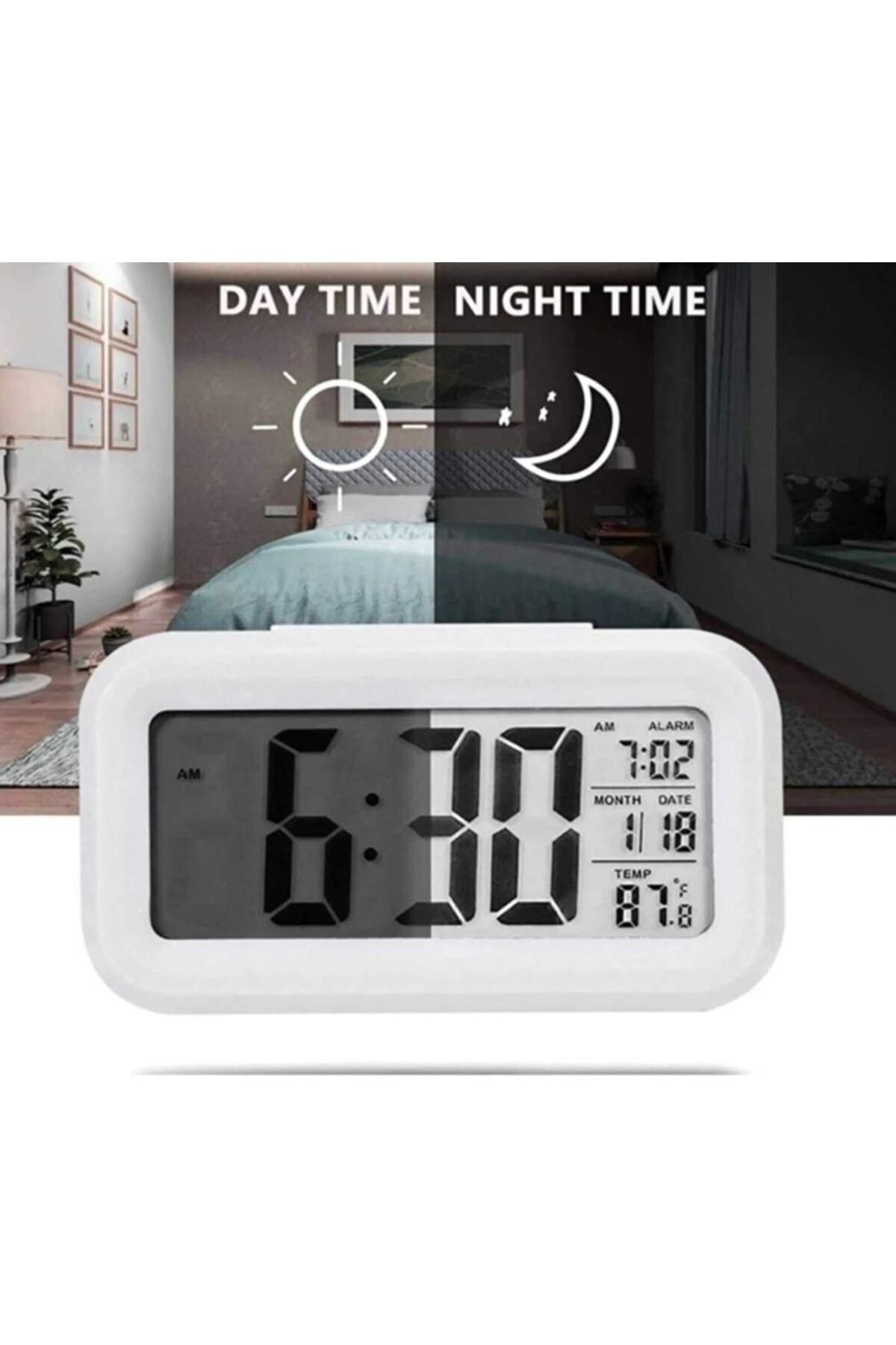 versatile Dijital Masa Saati Fotoselli Alarmlı Işıklı Termometre Takvim Çalar Saat