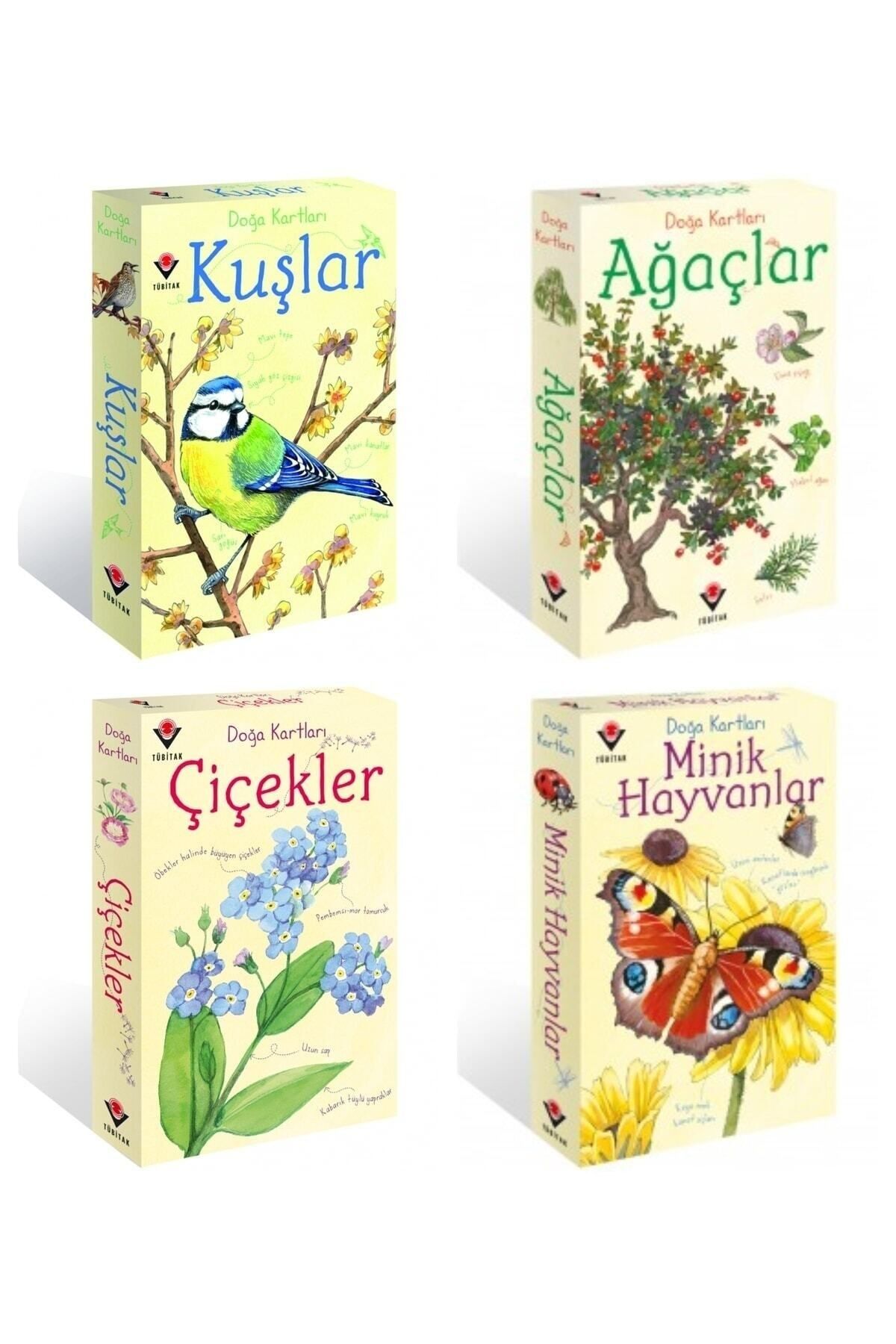 Tübitak Yayınları Tübitak Popüler Bilim Doğa Kartları Ağaçlar - Kuşlar - Çiçekler - Minik Hayvanlar (4 KUTU SET)