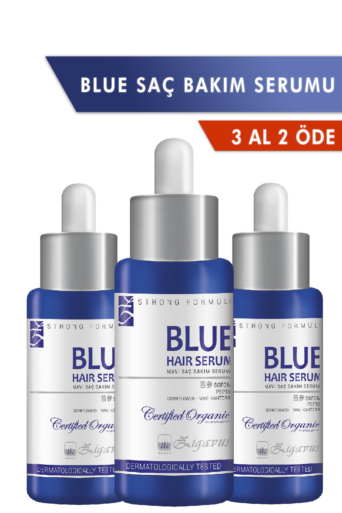 Zigavus Blue Saç Bakım Serumu 3x33 ml (3 al 2 öde) - Mavi Su 8699349130855